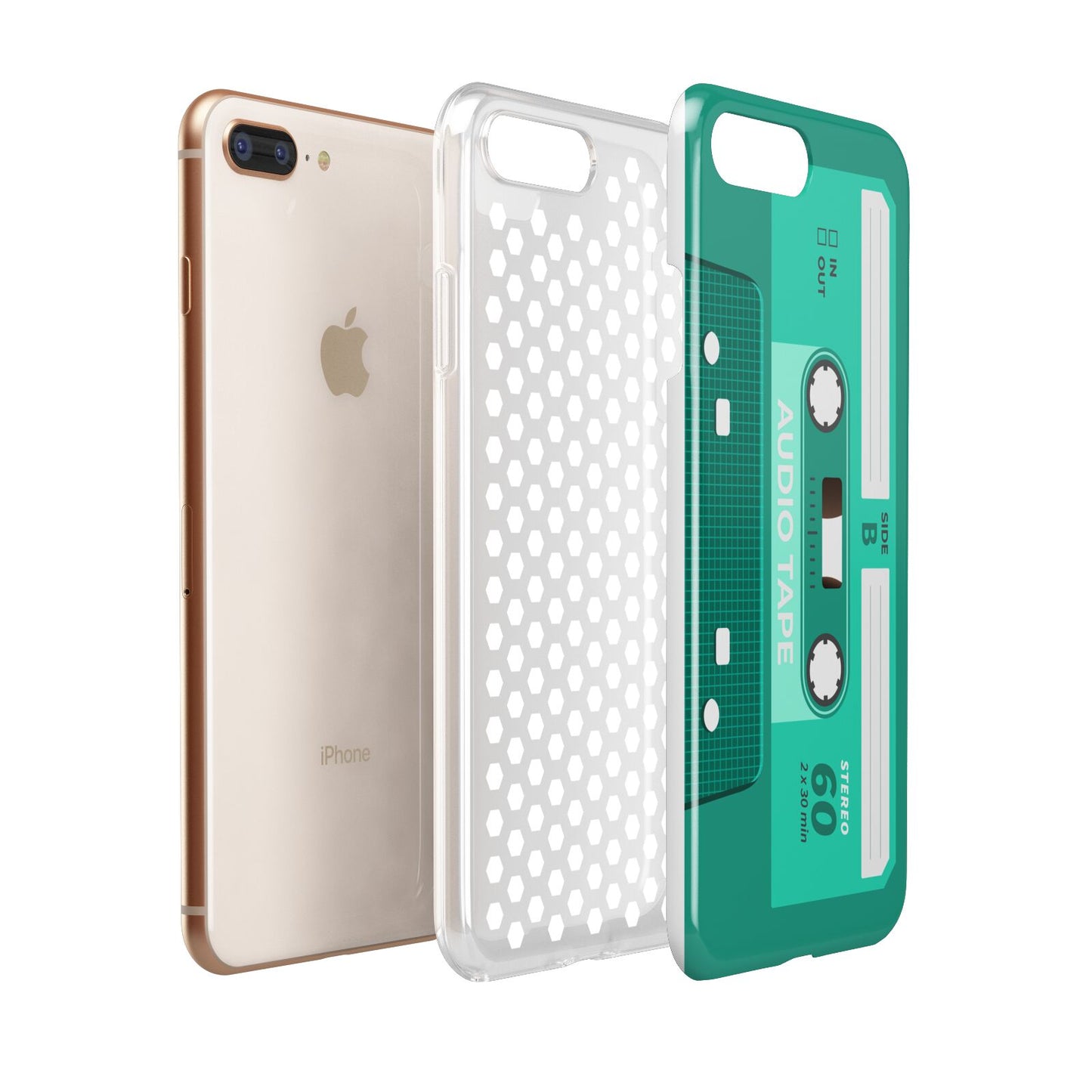 Retro Green Tape Apple iPhone 7 8 Plus 3D Tough Case Expanded View