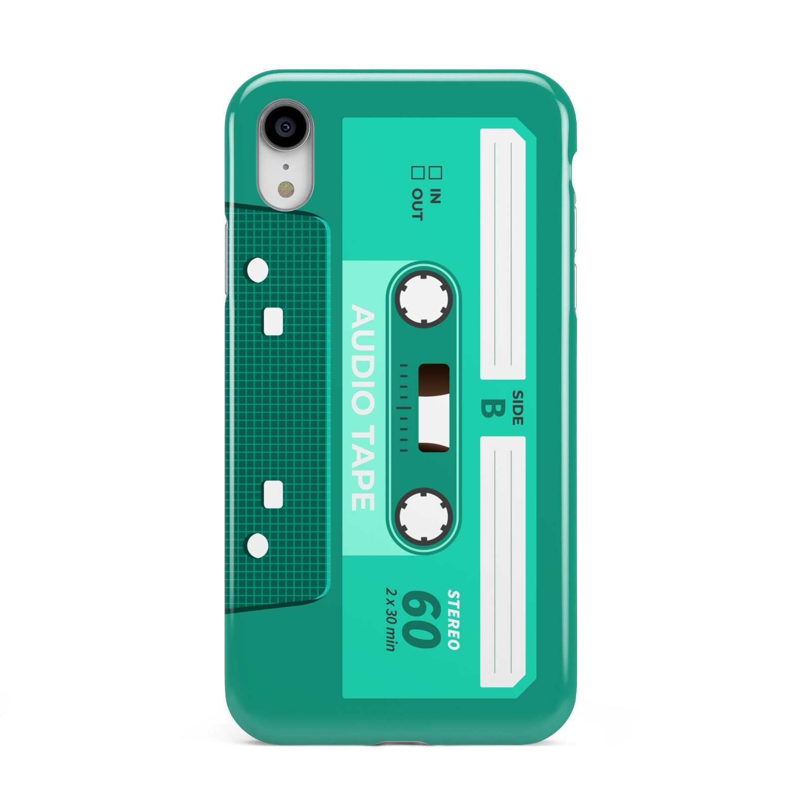 Retro Green Tape Apple iPhone XR White 3D Tough Case