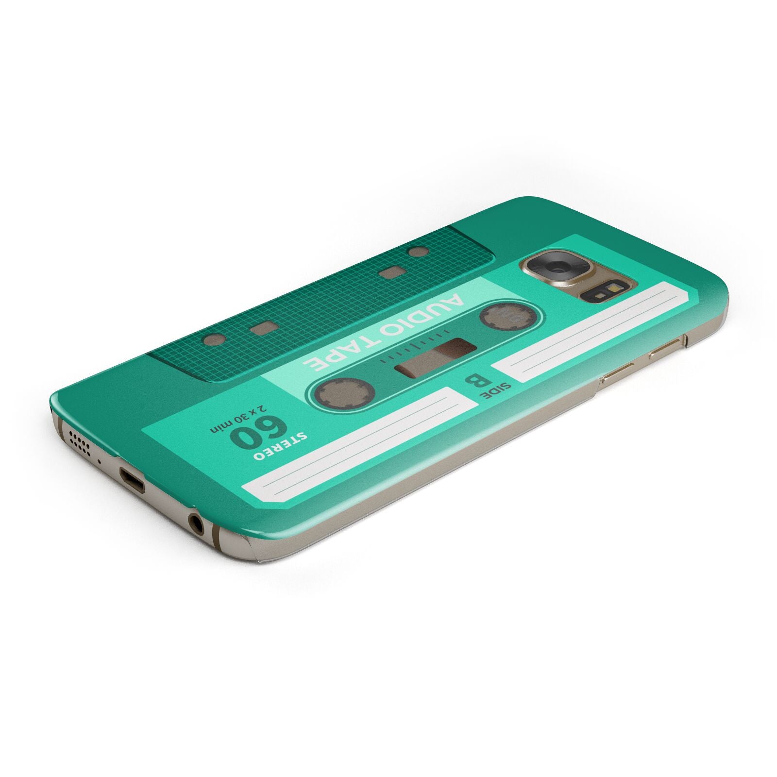 Retro Green Tape Protective Samsung Galaxy Case Angled Image