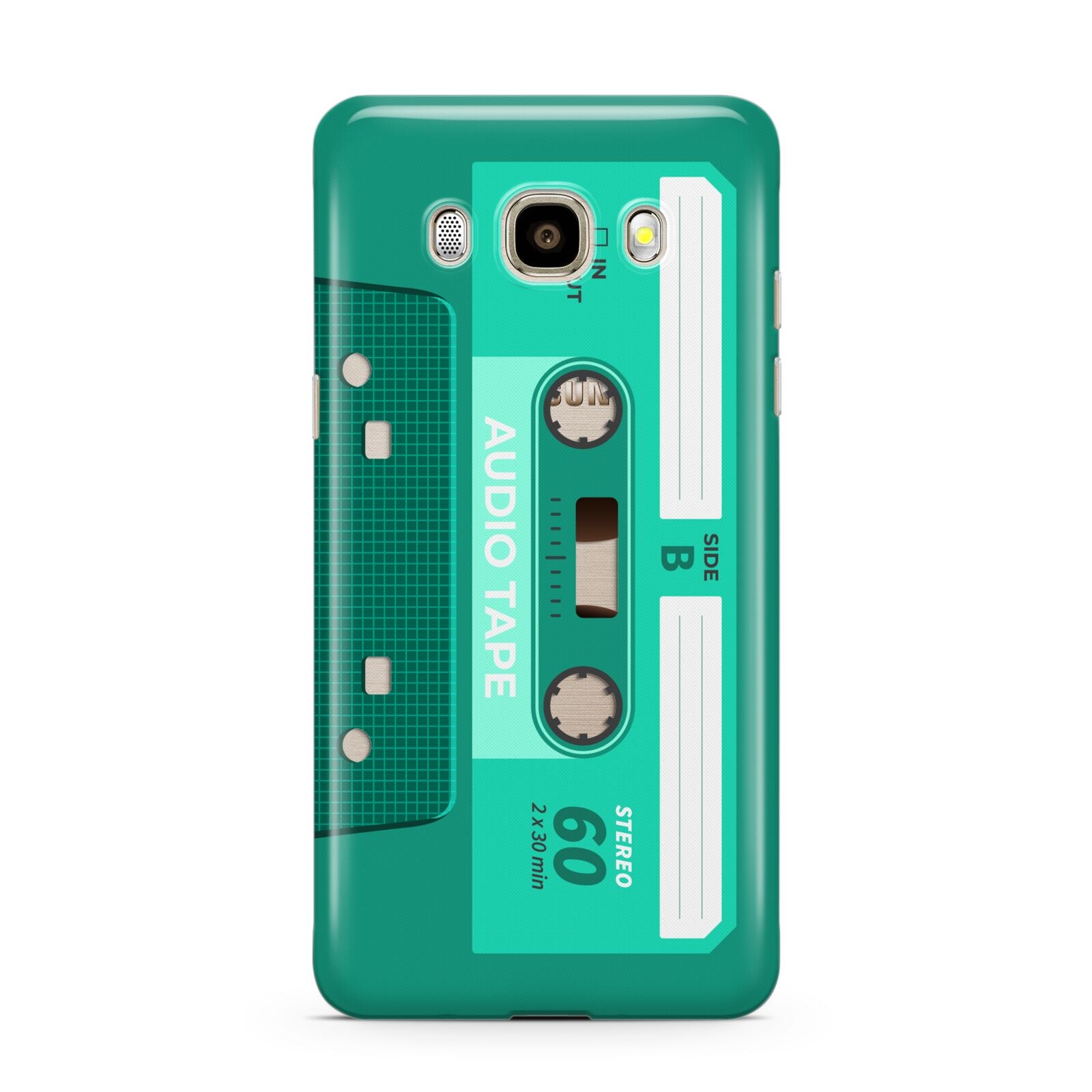 Retro Green Tape Samsung Galaxy J7 2016 Case on gold phone