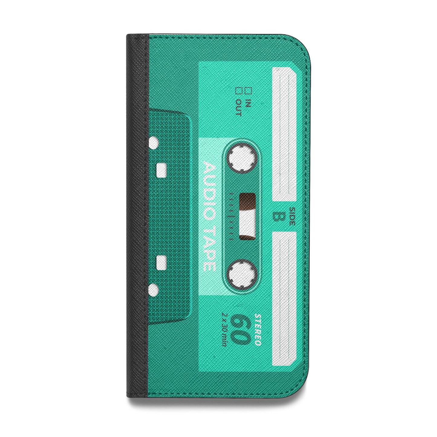 Retro Green Tape Vegan Leather Flip iPhone Case