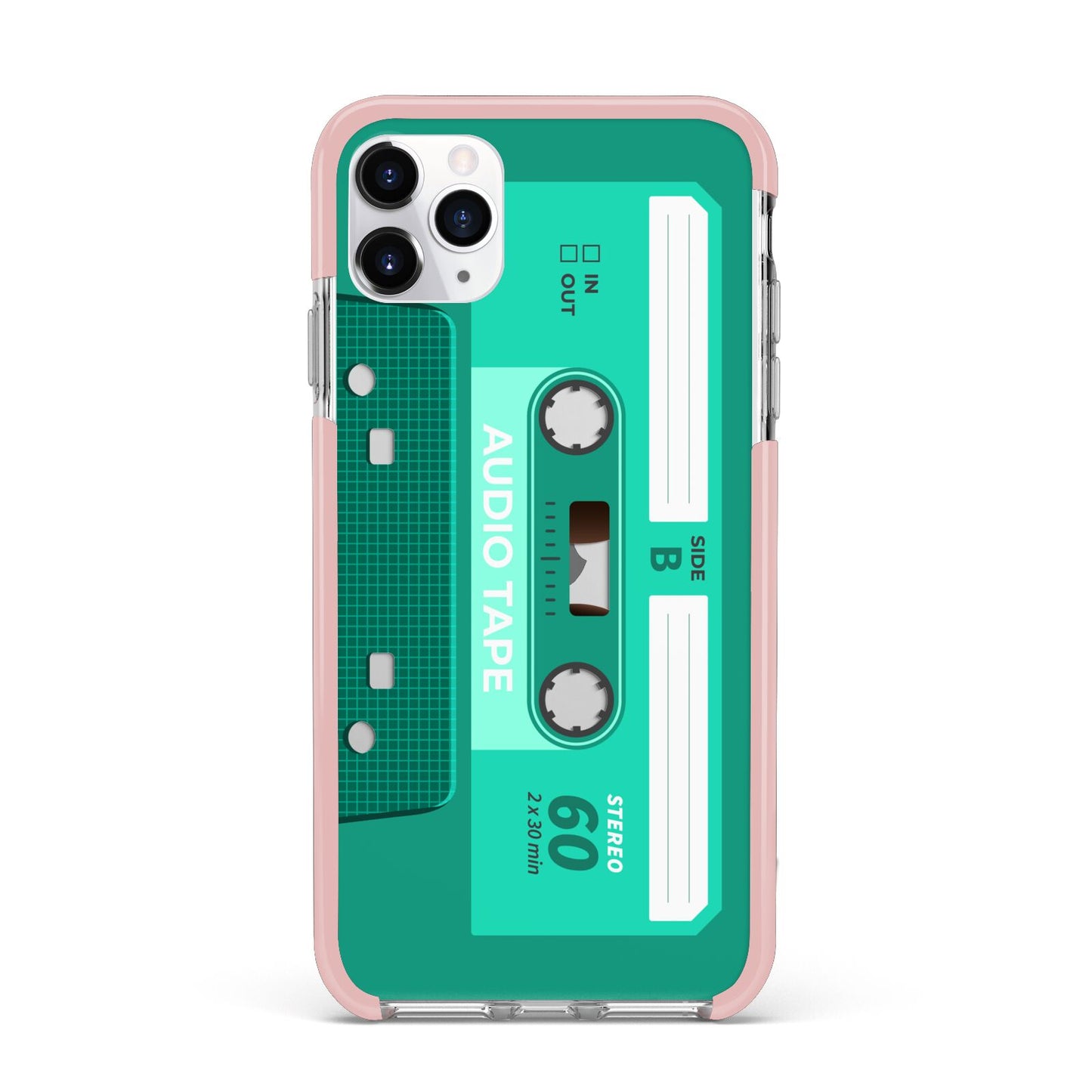 Retro Green Tape iPhone 11 Pro Max Impact Pink Edge Case