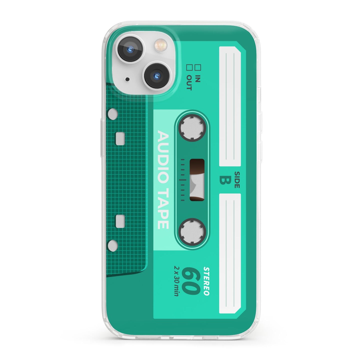 Retro Green Tape iPhone 13 Clear Bumper Case