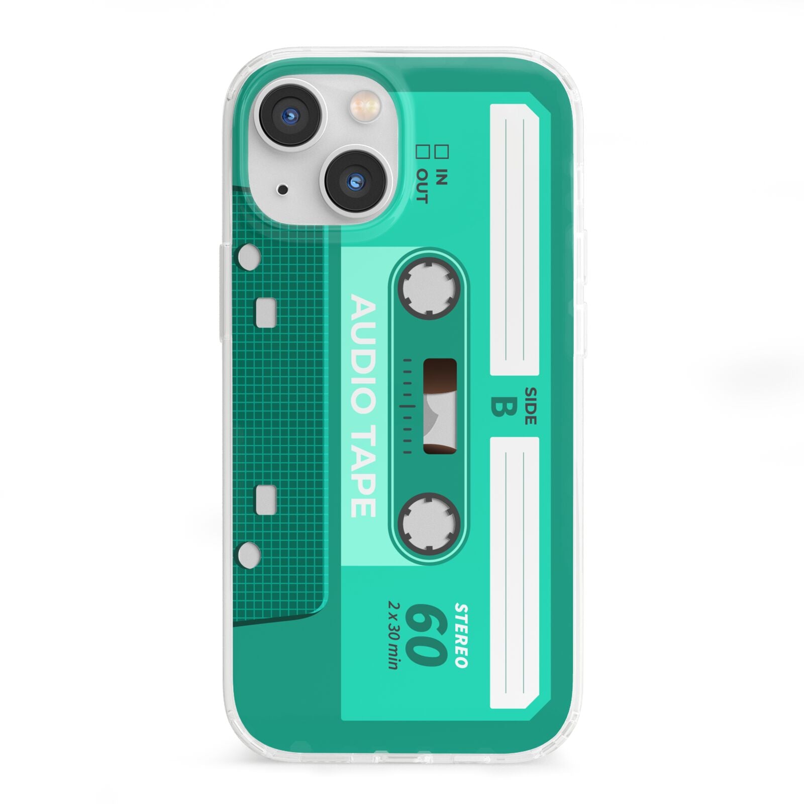 Retro Green Tape iPhone 13 Mini Clear Bumper Case