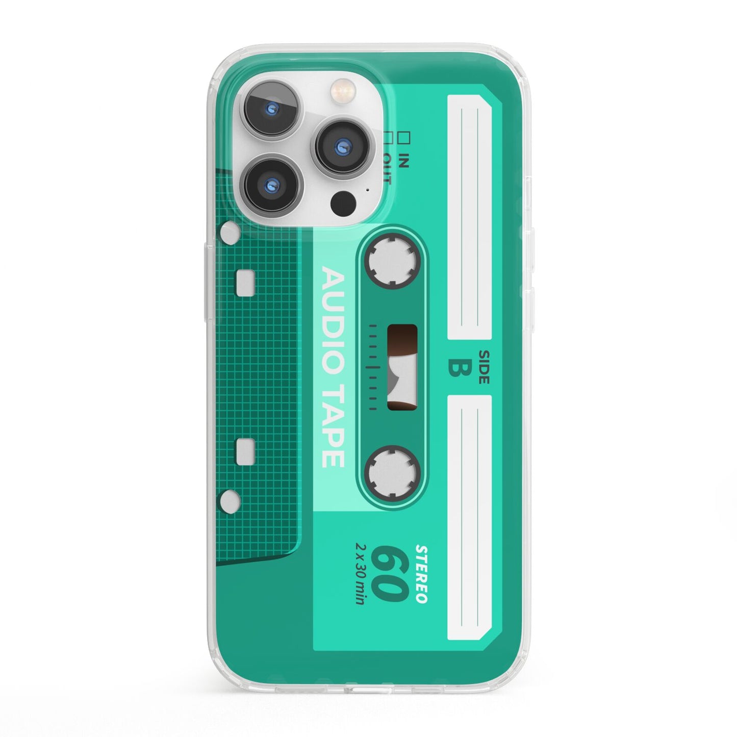 Retro Green Tape iPhone 13 Pro Clear Bumper Case