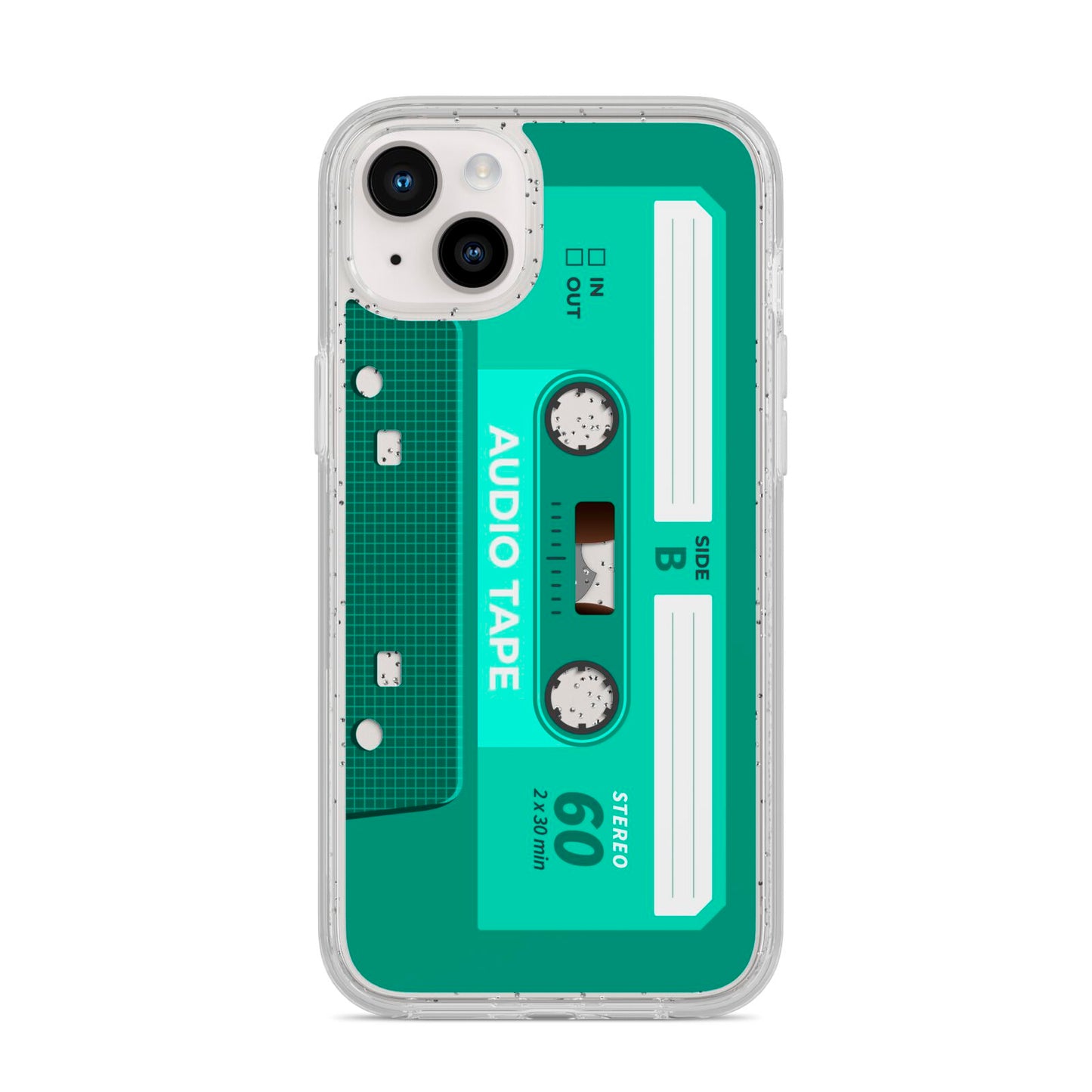 Retro Green Tape iPhone 14 Plus Glitter Tough Case Starlight