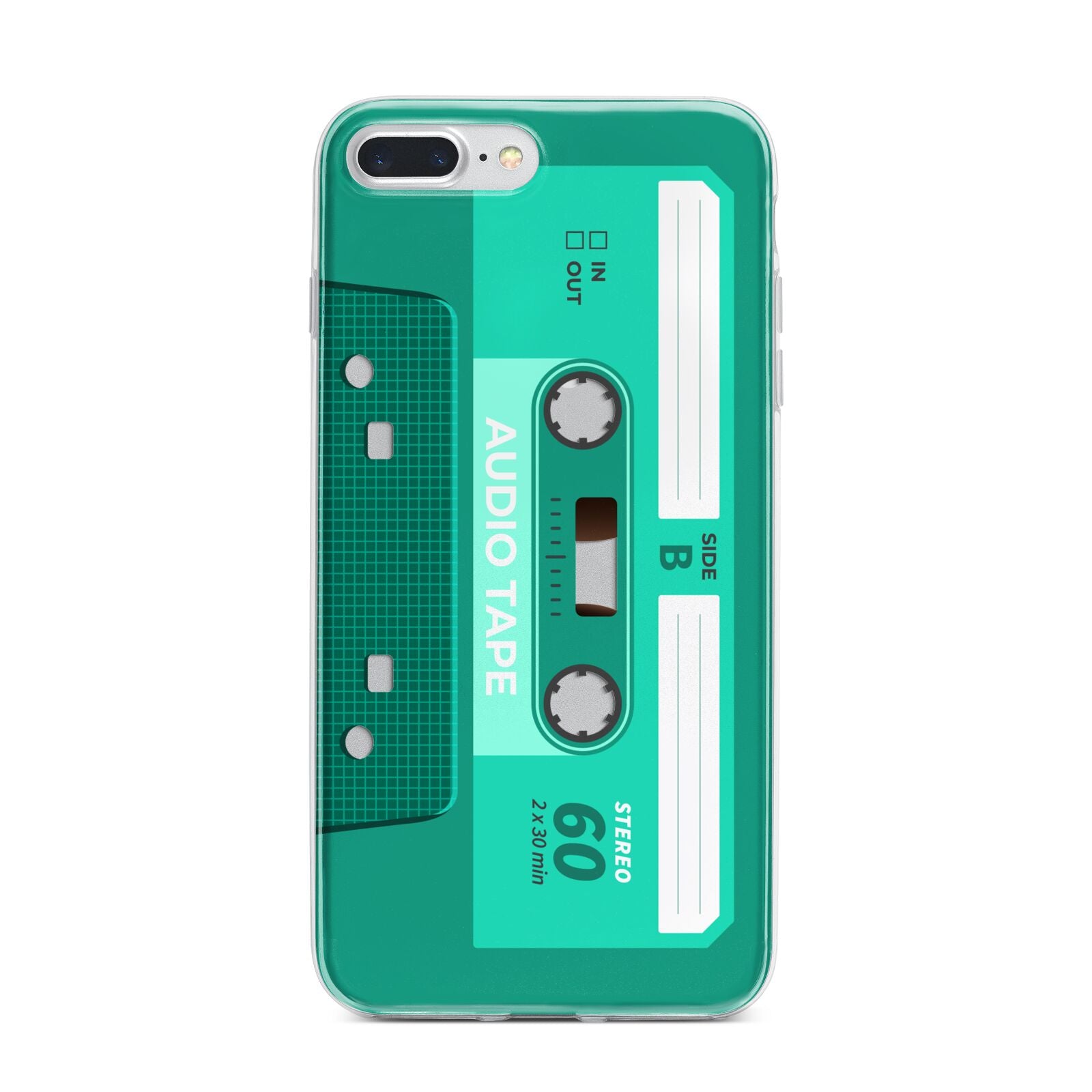 Retro Green Tape iPhone 7 Plus Bumper Case on Silver iPhone