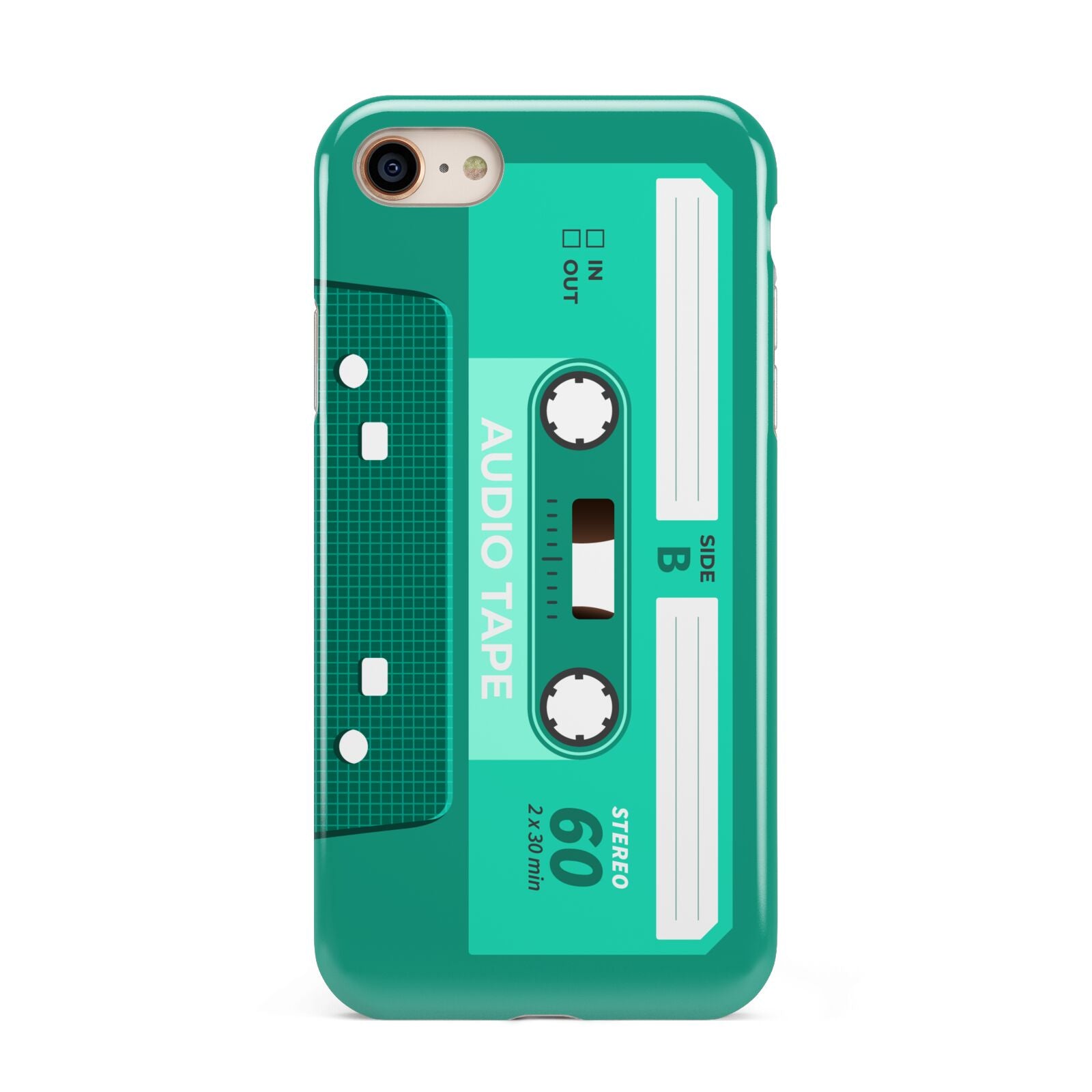 Retro Green Tape iPhone 8 3D Tough Case on Gold Phone