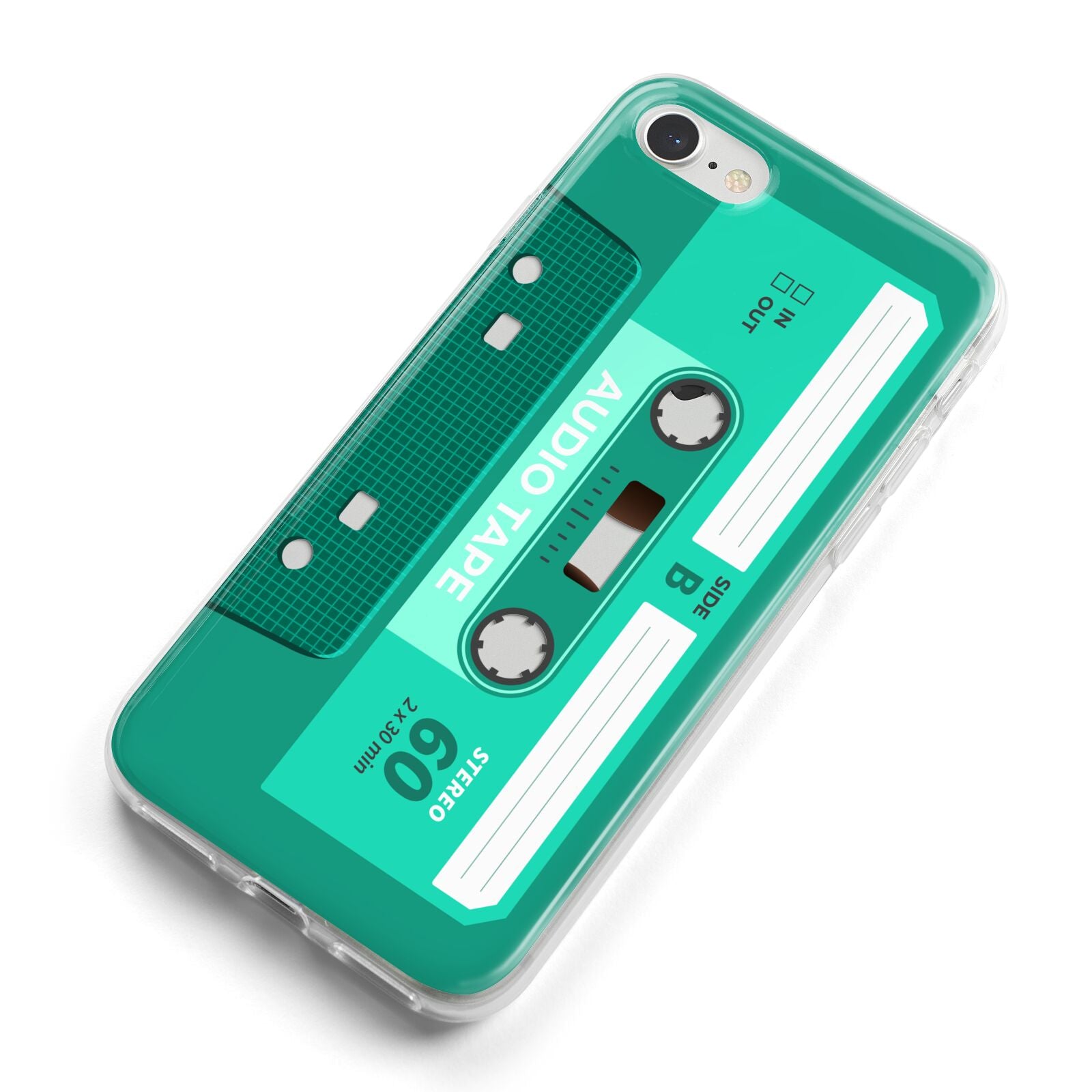 Retro Green Tape iPhone 8 Bumper Case on Silver iPhone Alternative Image