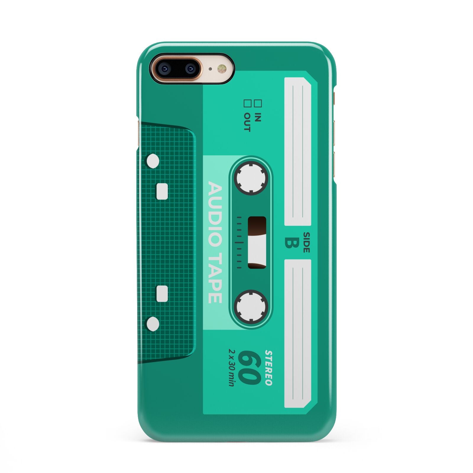 Retro Green Tape iPhone 8 Plus 3D Snap Case on Gold Phone