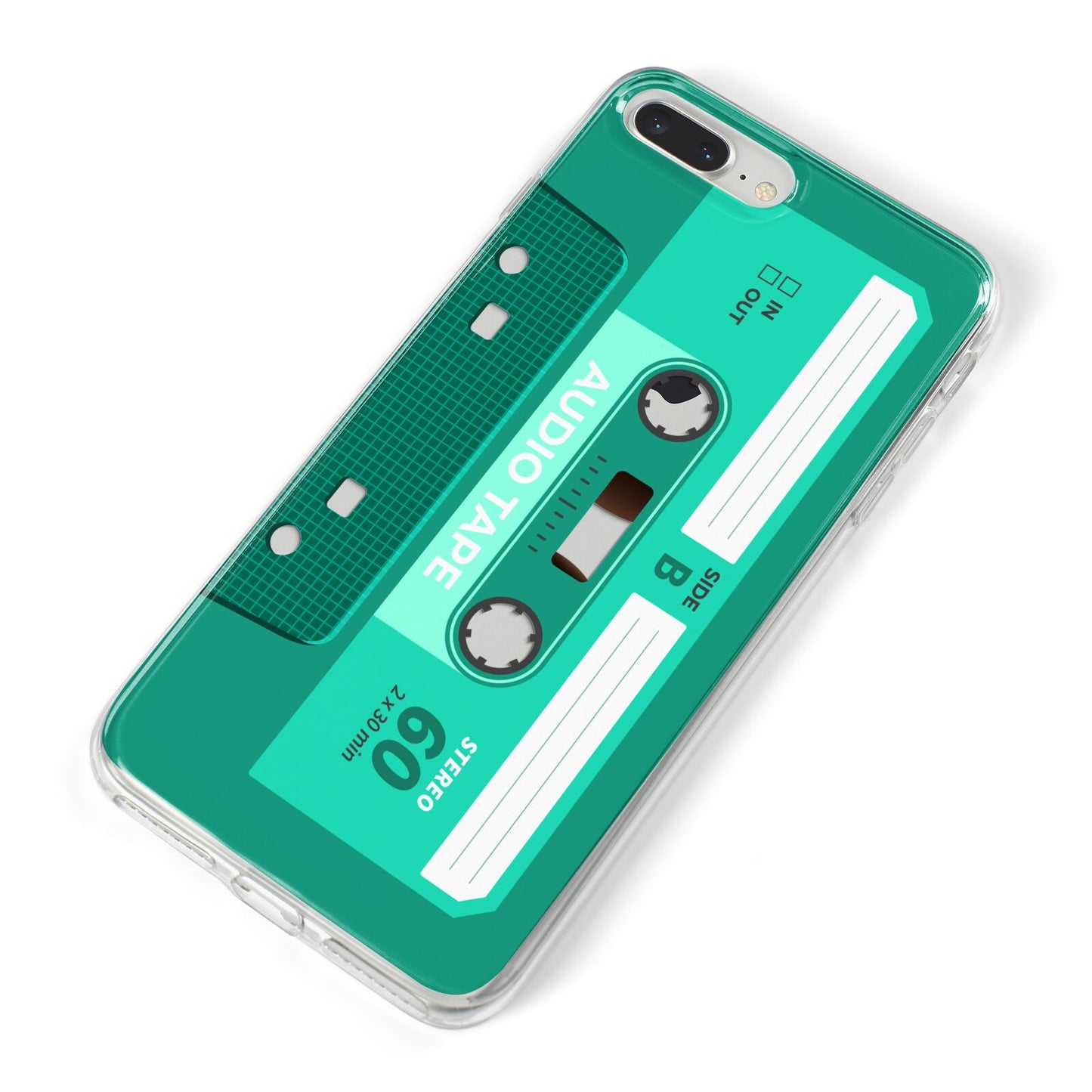 Retro Green Tape iPhone 8 Plus Bumper Case on Silver iPhone Alternative Image