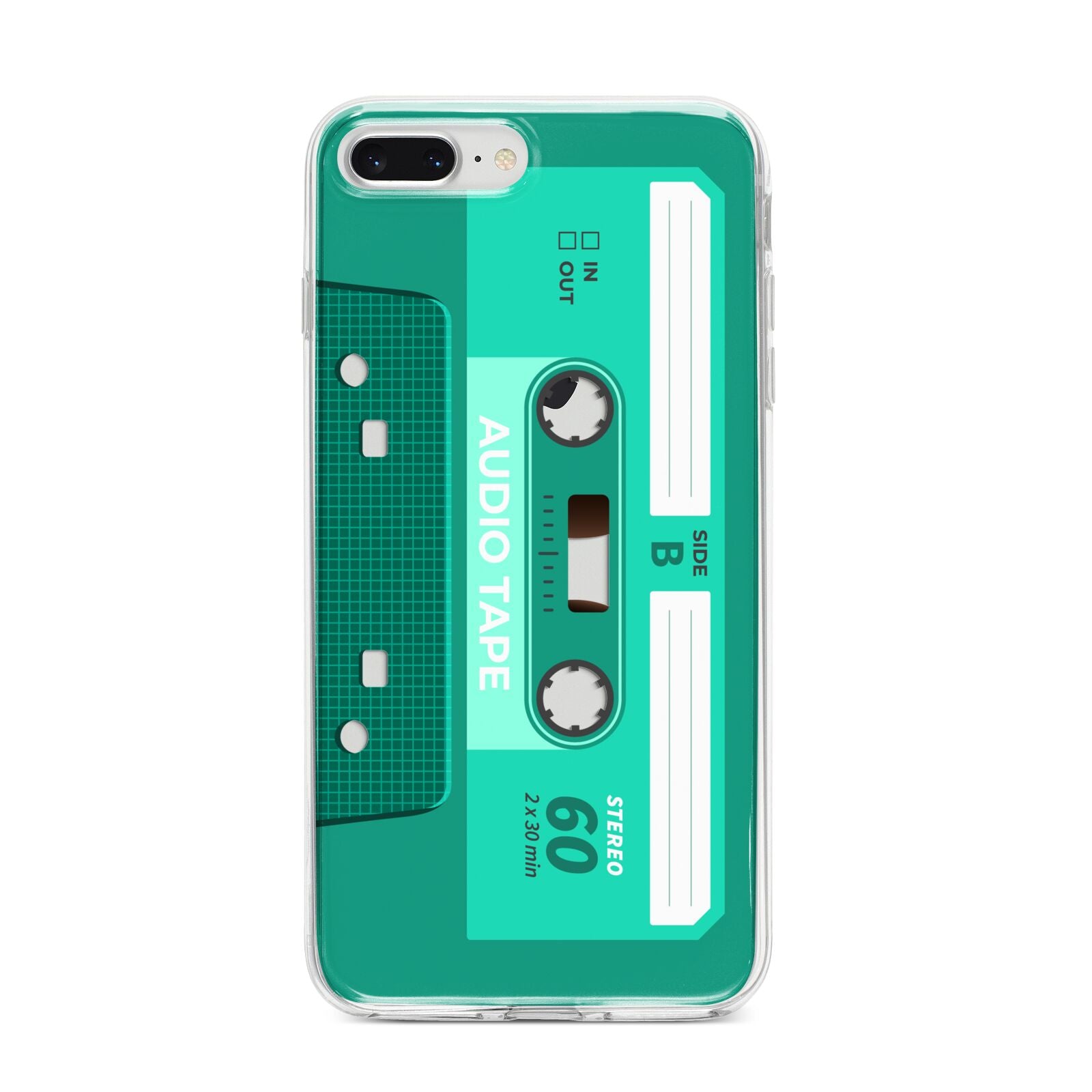 Retro Green Tape iPhone 8 Plus Bumper Case on Silver iPhone