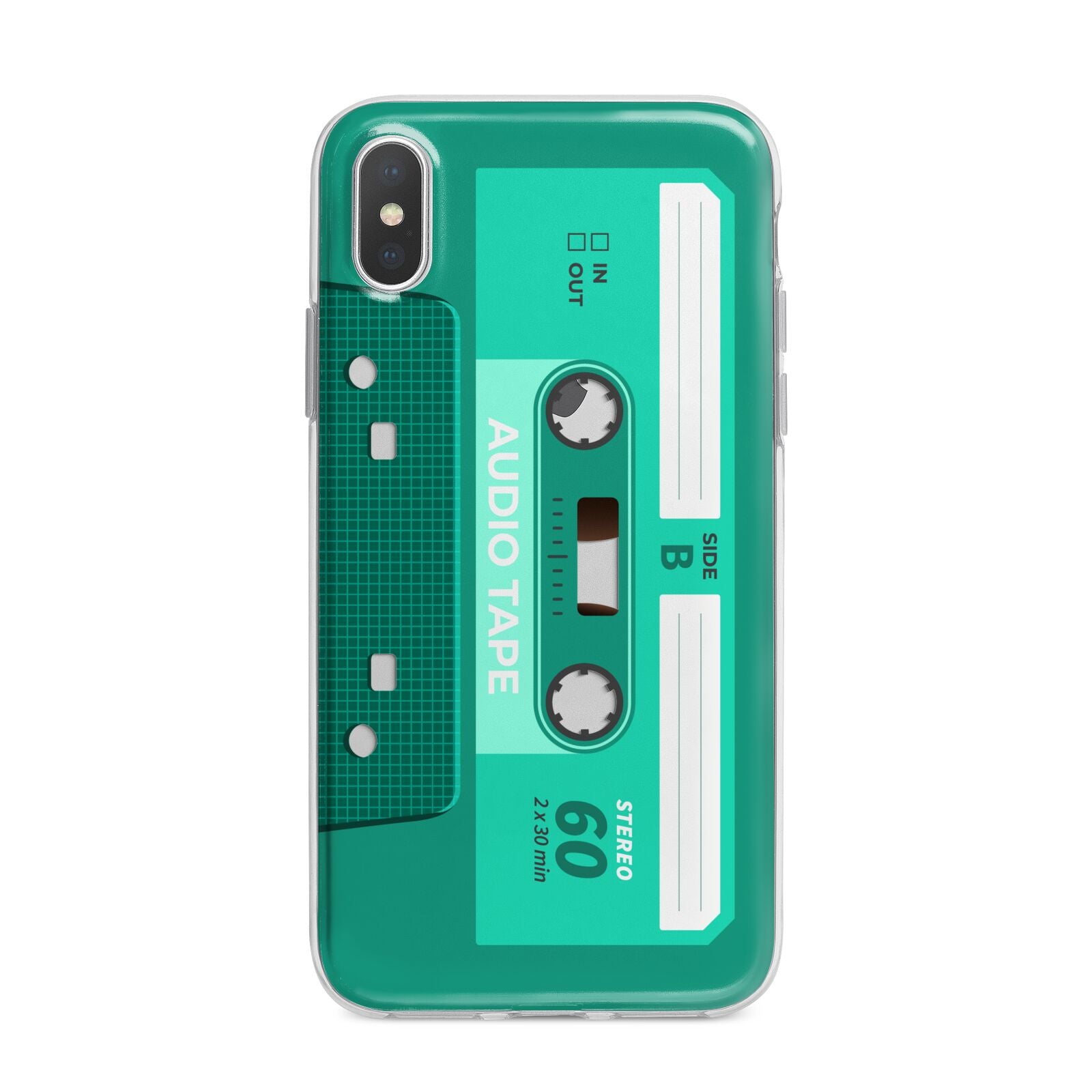 Retro Green Tape iPhone X Bumper Case on Silver iPhone Alternative Image 1