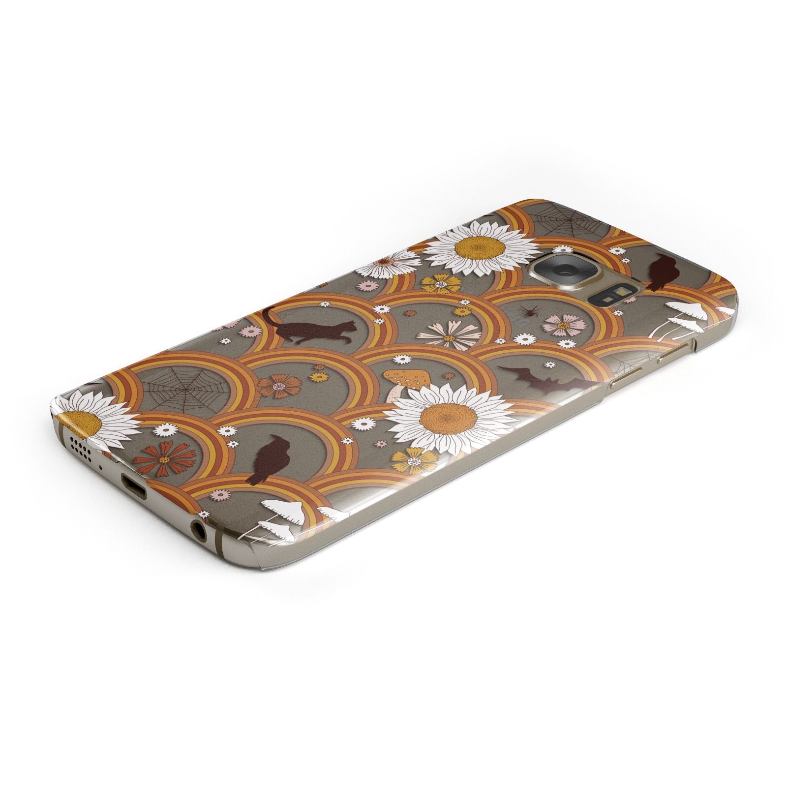 Retro Halloween Protective Samsung Galaxy Case Angled Image