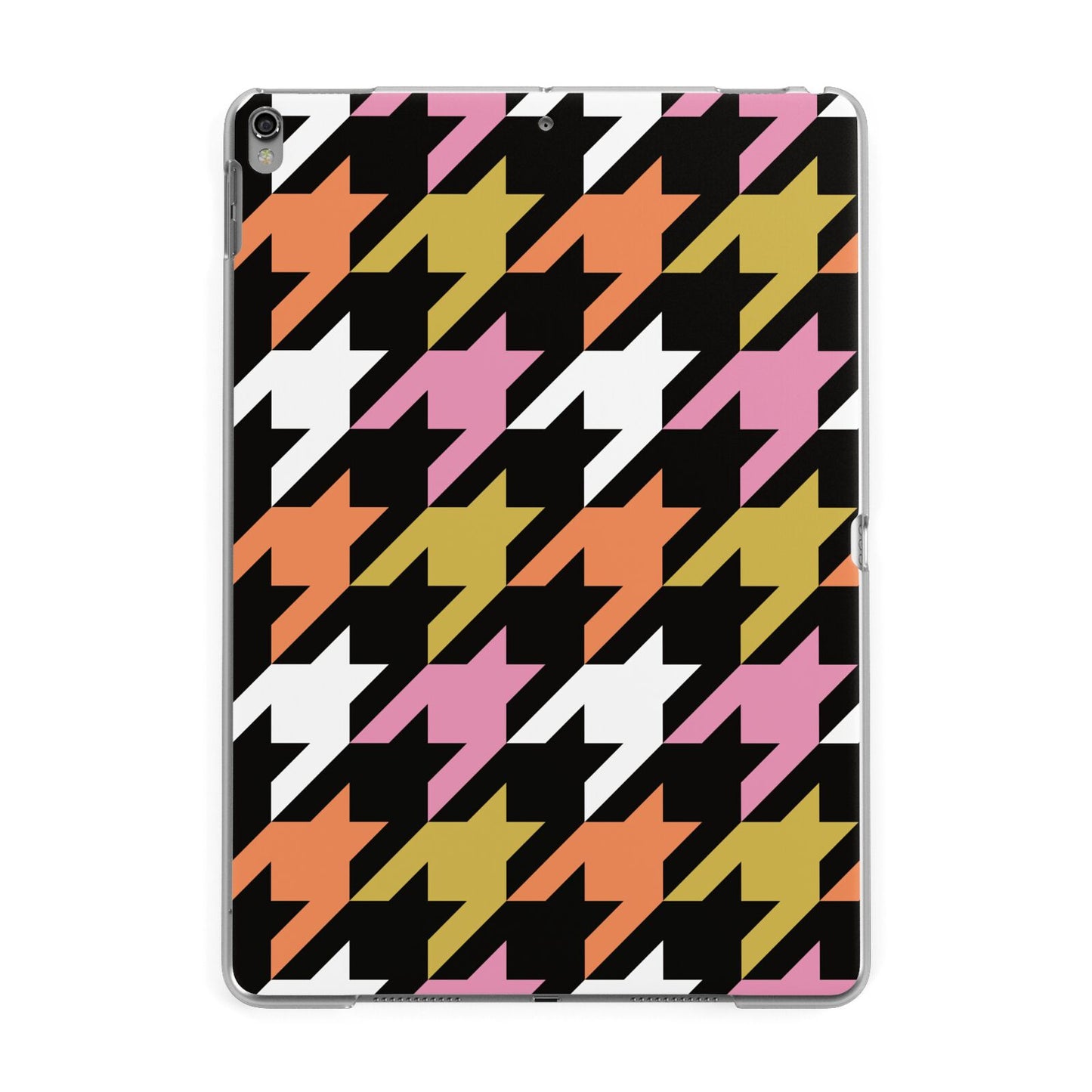 Retro Houndstooth Apple iPad Grey Case