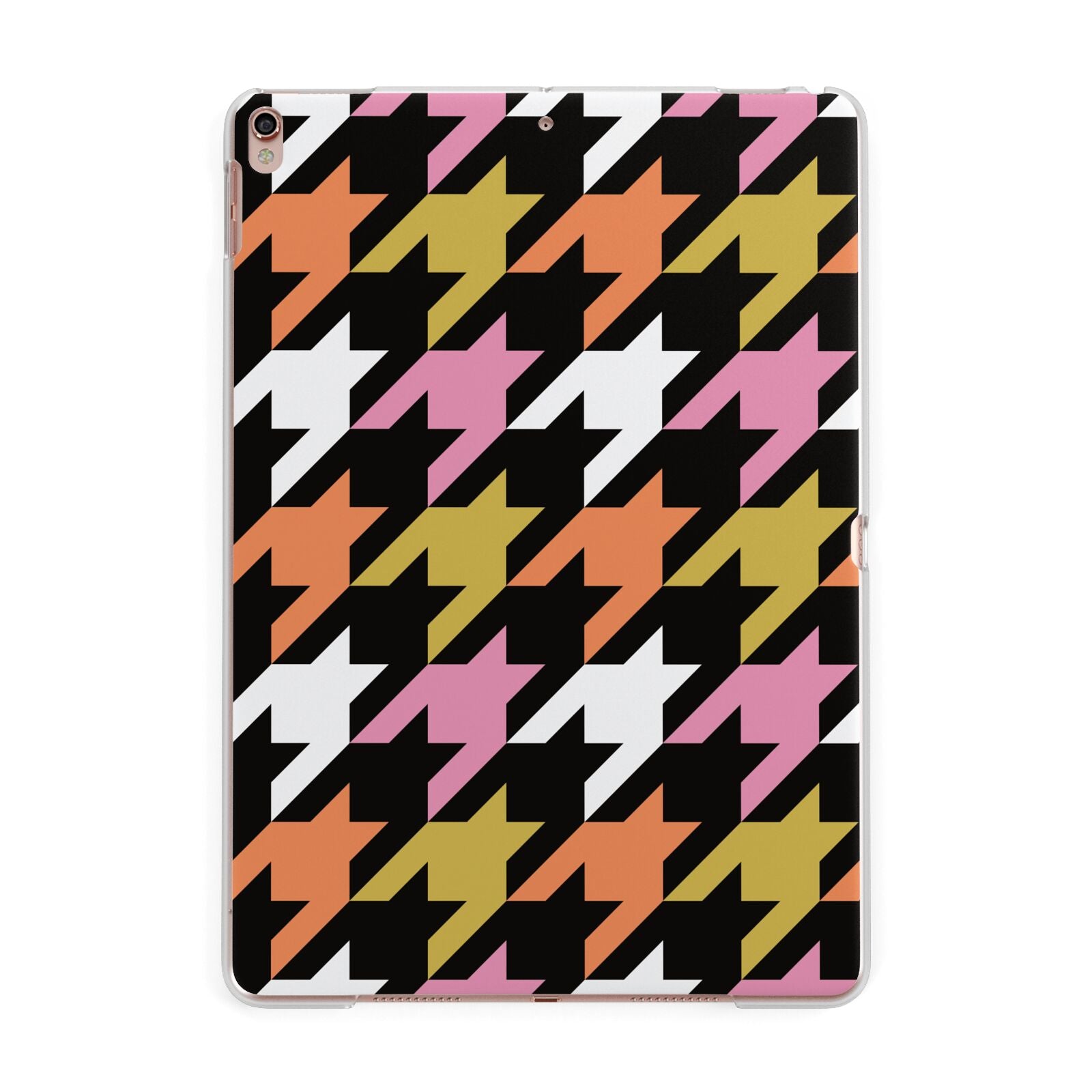 Retro Houndstooth Apple iPad Rose Gold Case