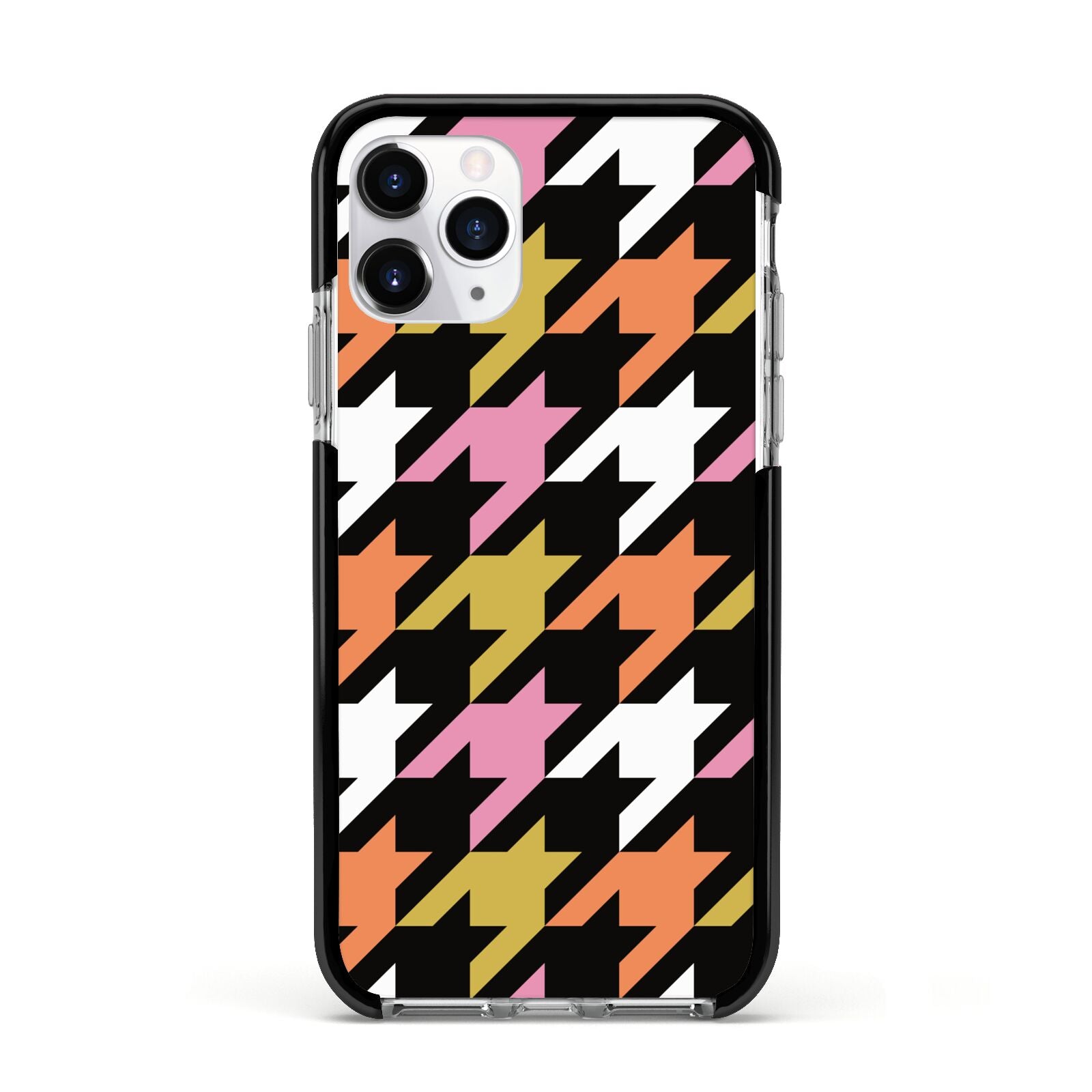 Retro Houndstooth Apple iPhone 11 Pro in Silver with Black Impact Case