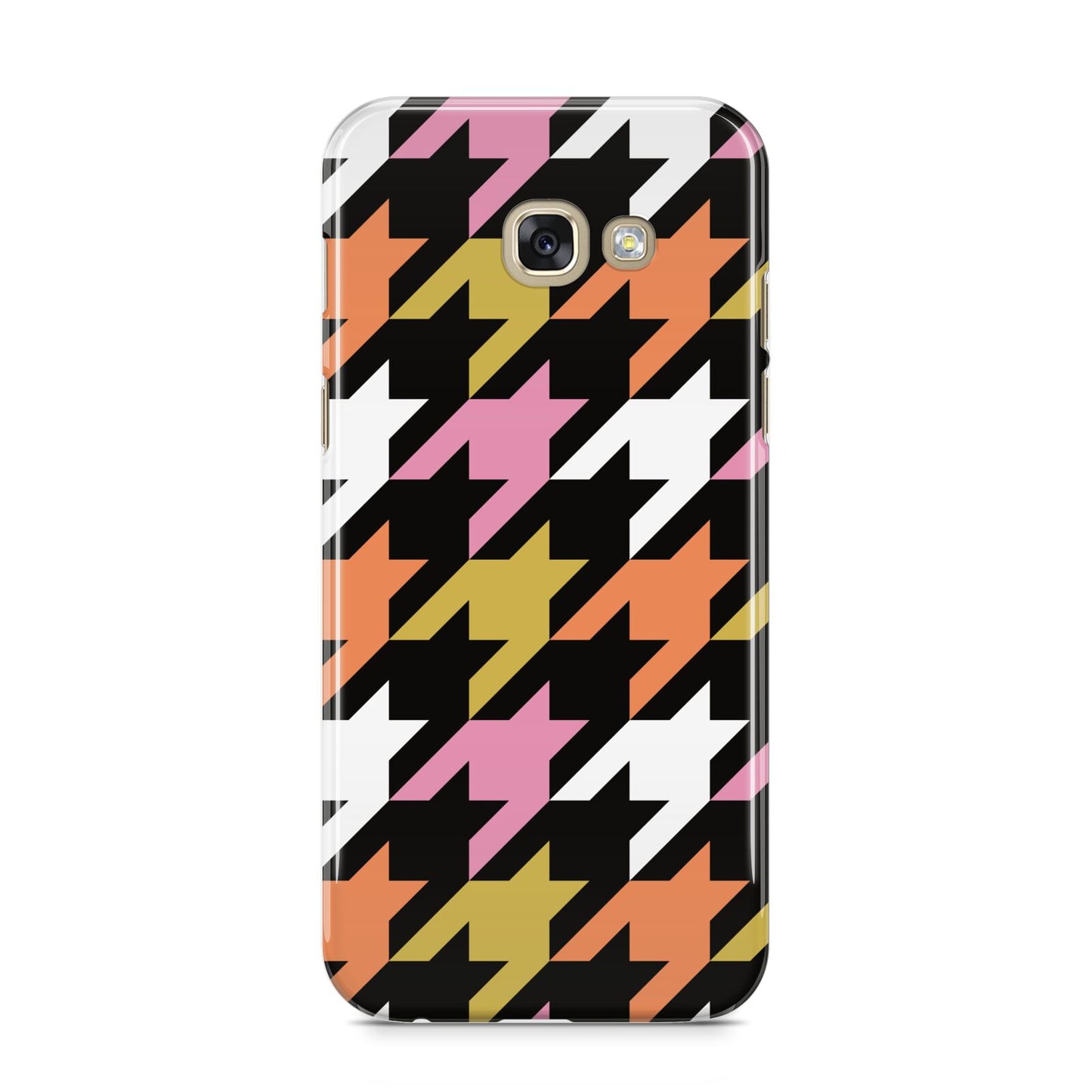 Retro Houndstooth Samsung Galaxy A5 2017 Case on gold phone