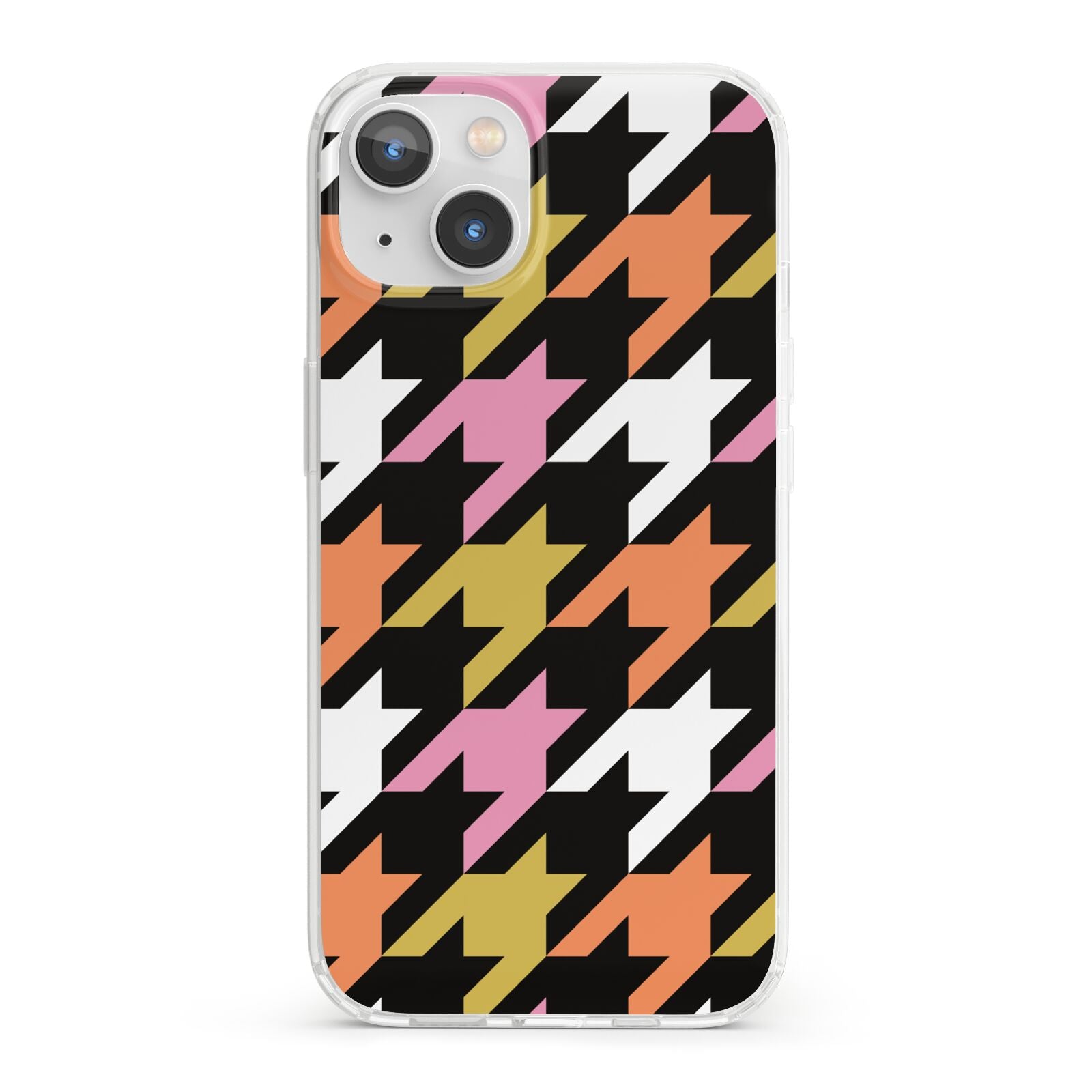 Retro Houndstooth iPhone 13 Clear Bumper Case