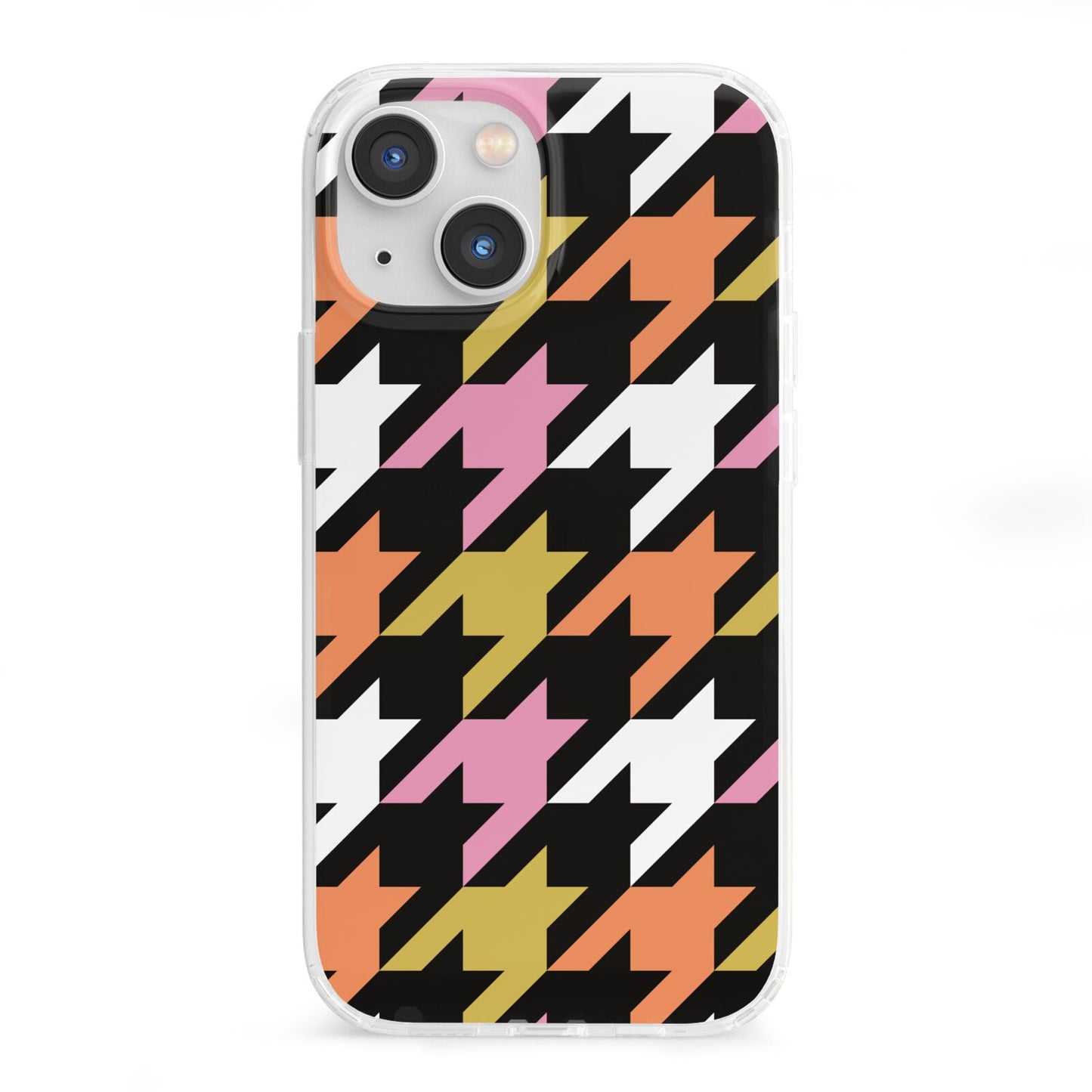 Retro Houndstooth iPhone 13 Mini Clear Bumper Case