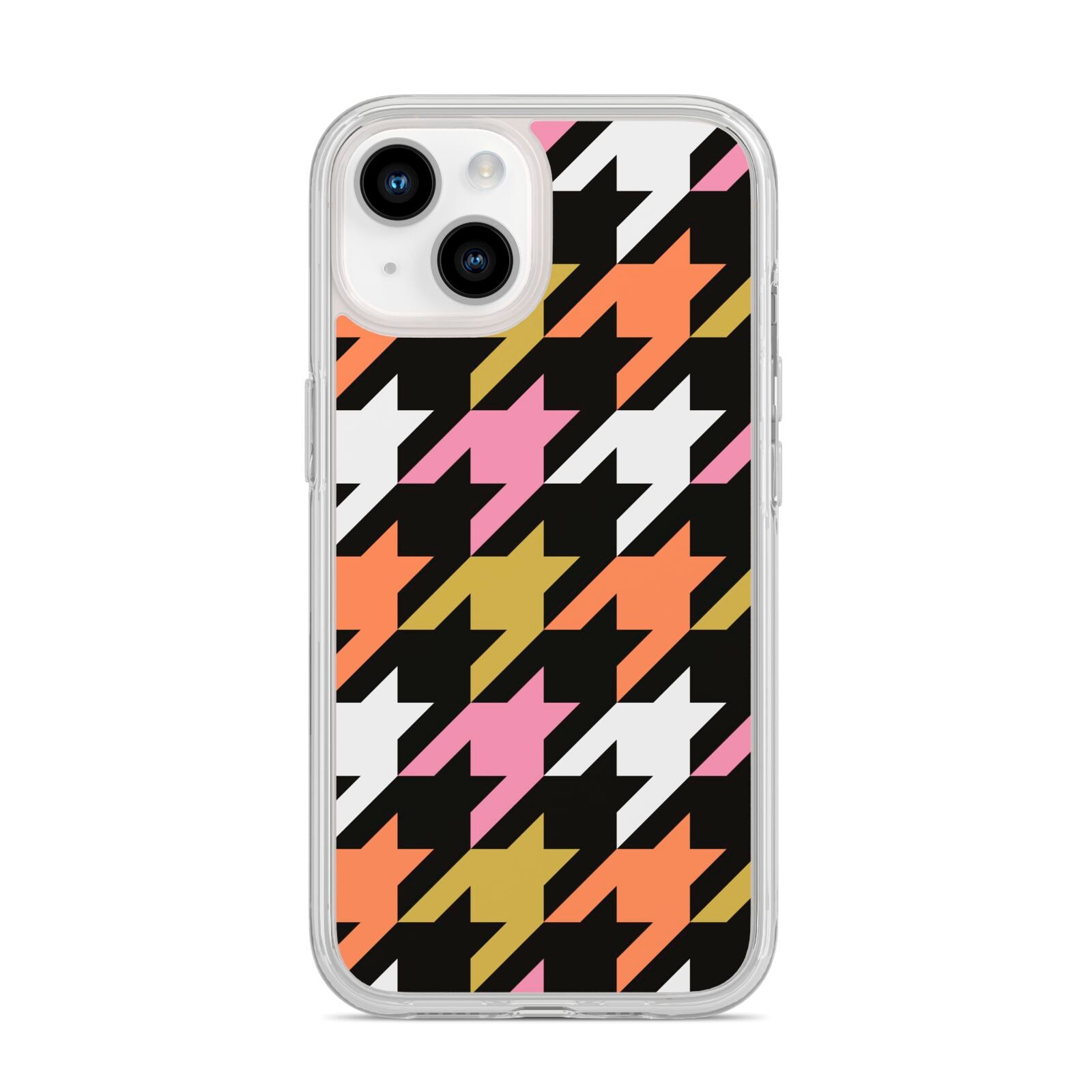 Retro Houndstooth iPhone 14 Clear Tough Case Starlight