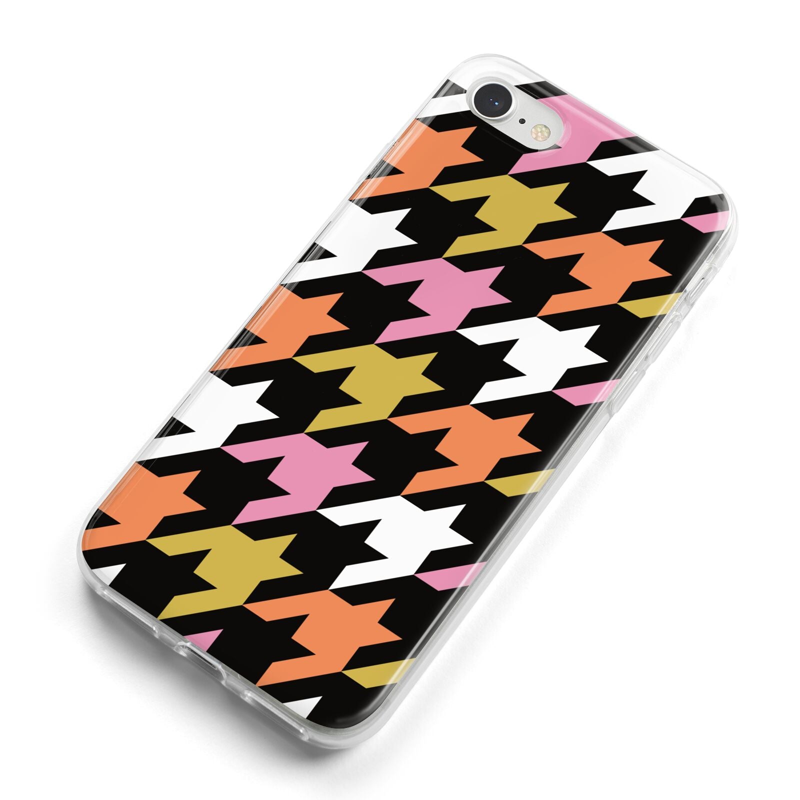 Retro Houndstooth iPhone 8 Bumper Case on Silver iPhone Alternative Image