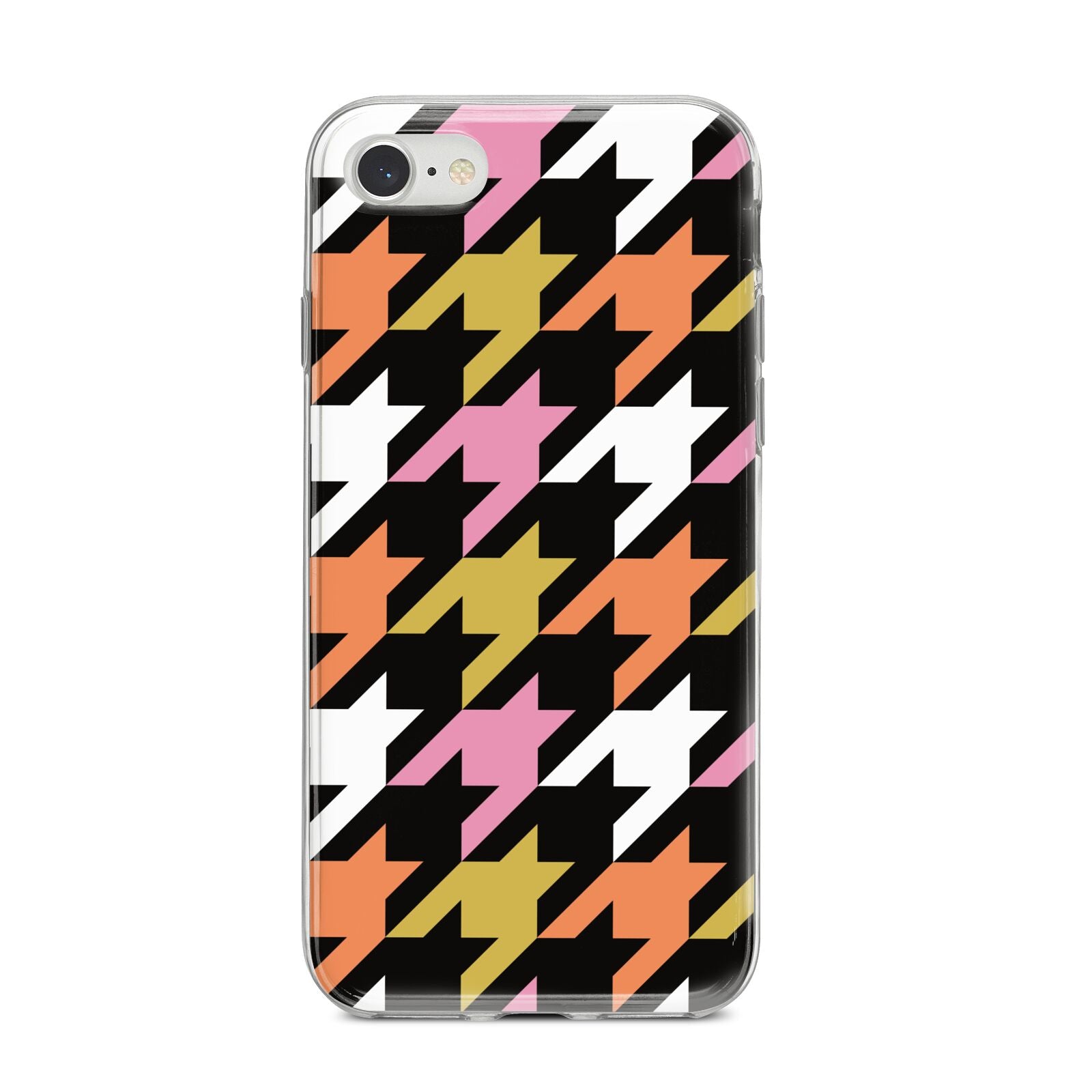 Retro Houndstooth iPhone 8 Bumper Case on Silver iPhone