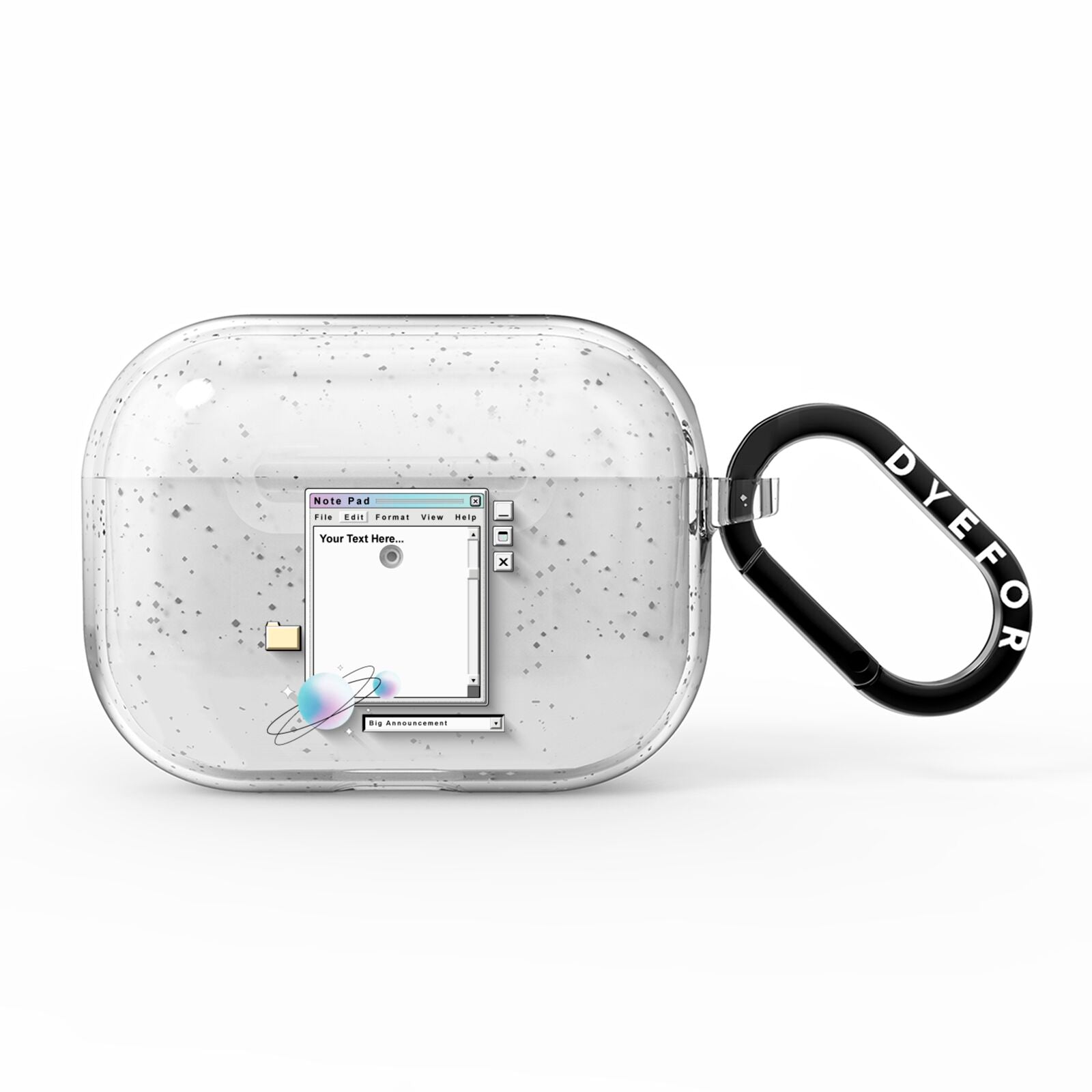 Retro Note Pad AirPods Pro Glitter Case