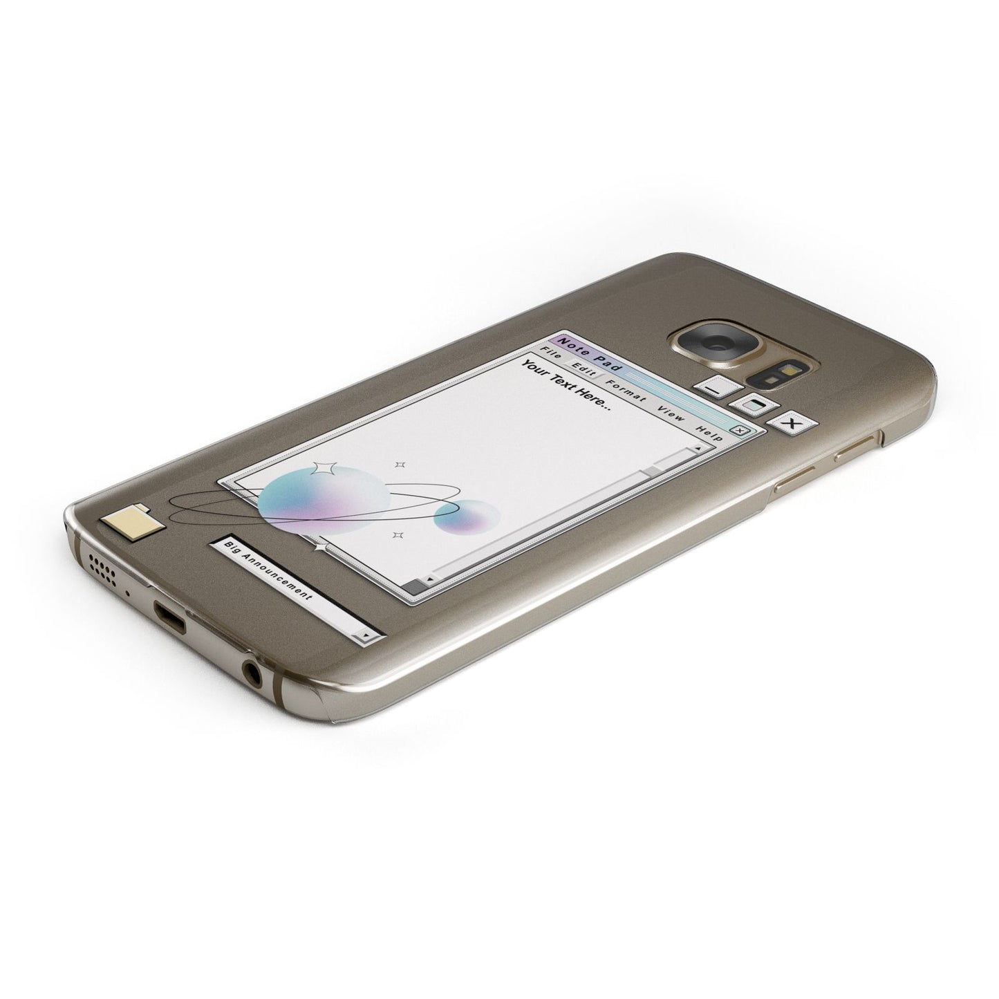Retro Note Pad Protective Samsung Galaxy Case Angled Image