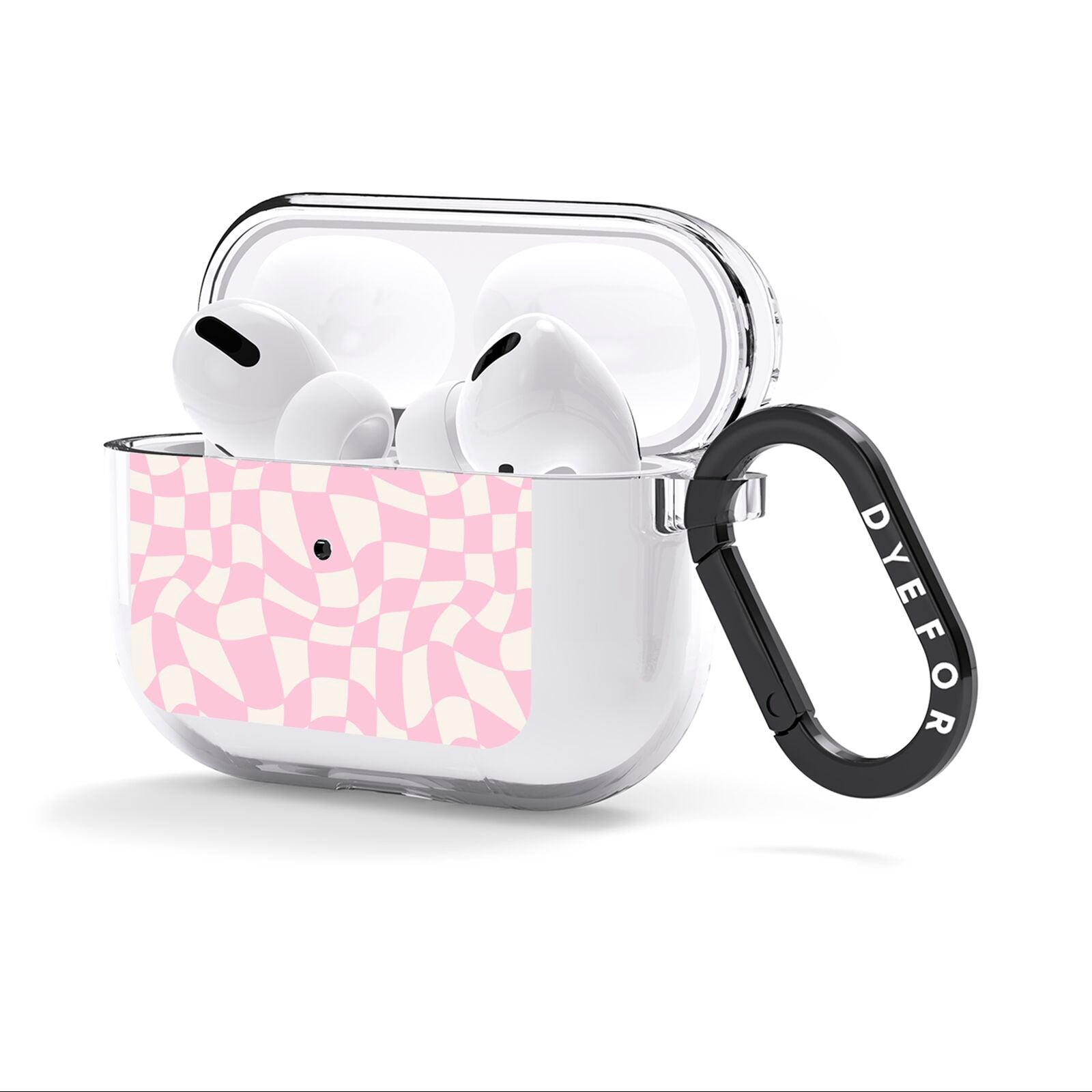 Retro Pink Check AirPods Clear Case 3rd Gen Side Image