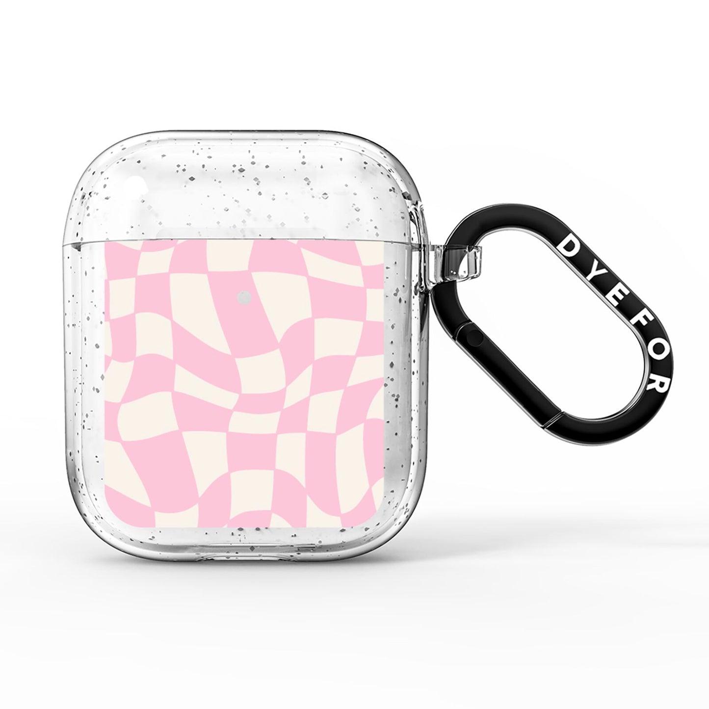 Retro Pink Check AirPods Glitter Case