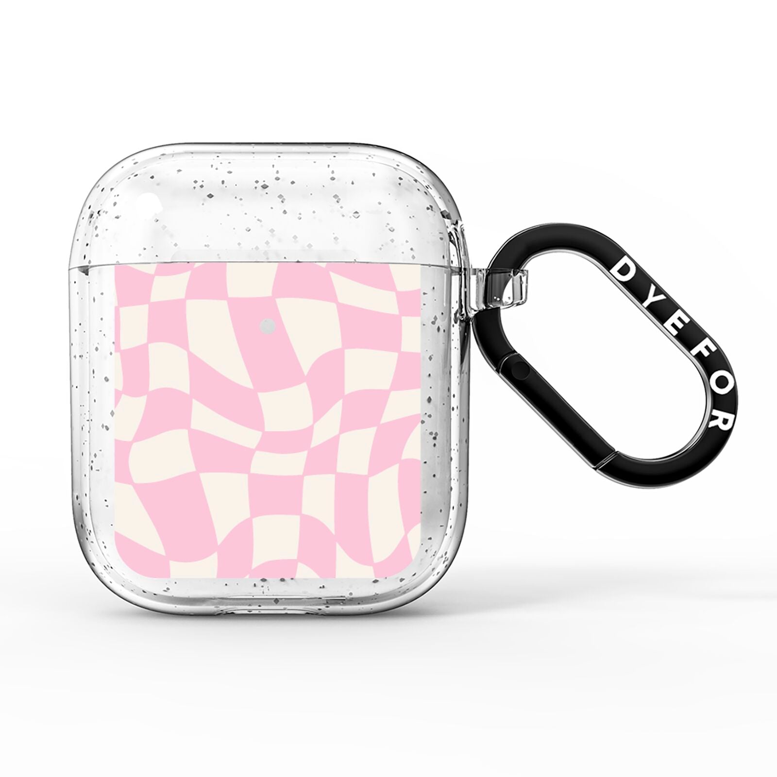 Retro Pink Check AirPods Glitter Case