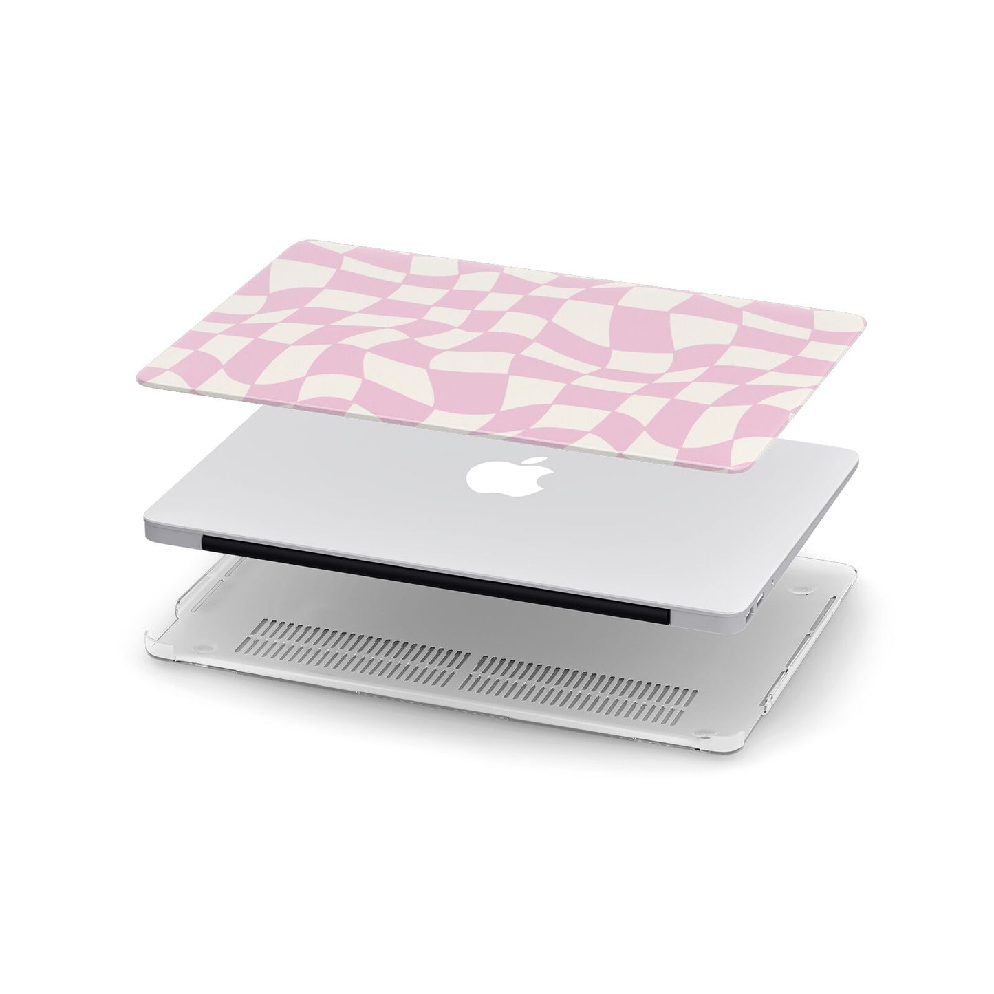 Retro Pink Check Apple MacBook Case in Detail