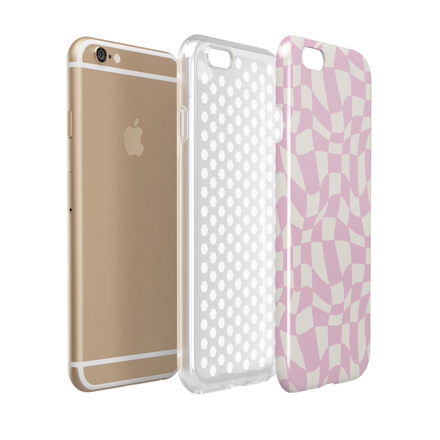 Retro Pink Check Apple iPhone 6 3D Tough Case Expanded view