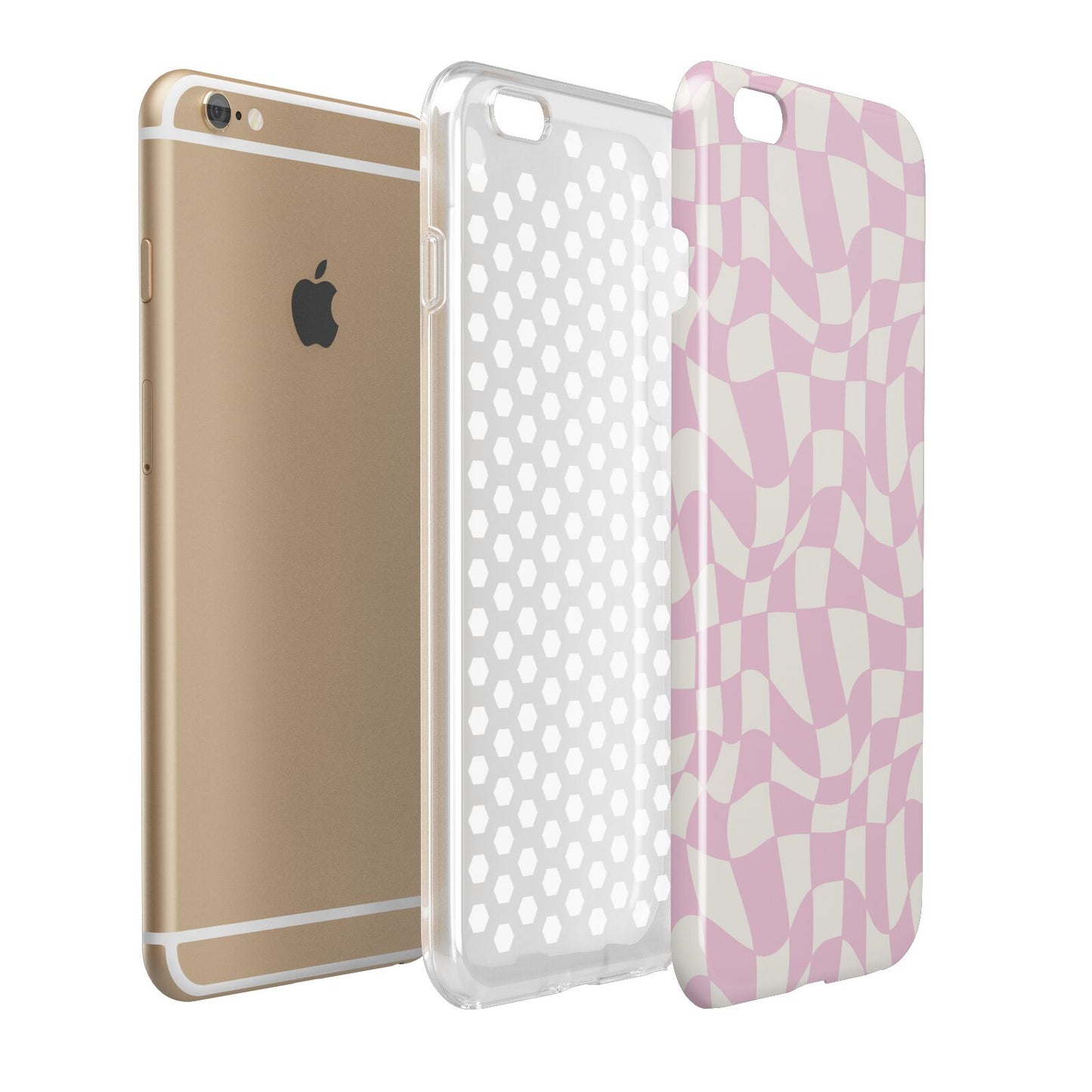 Retro Pink Check Apple iPhone 6 Plus 3D Tough Case Expand Detail Image