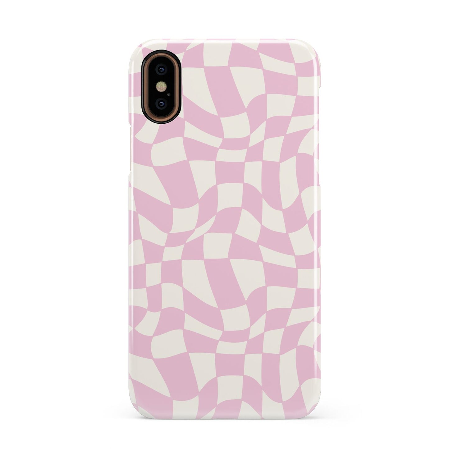 Retro Pink Check Apple iPhone XS 3D Snap Case