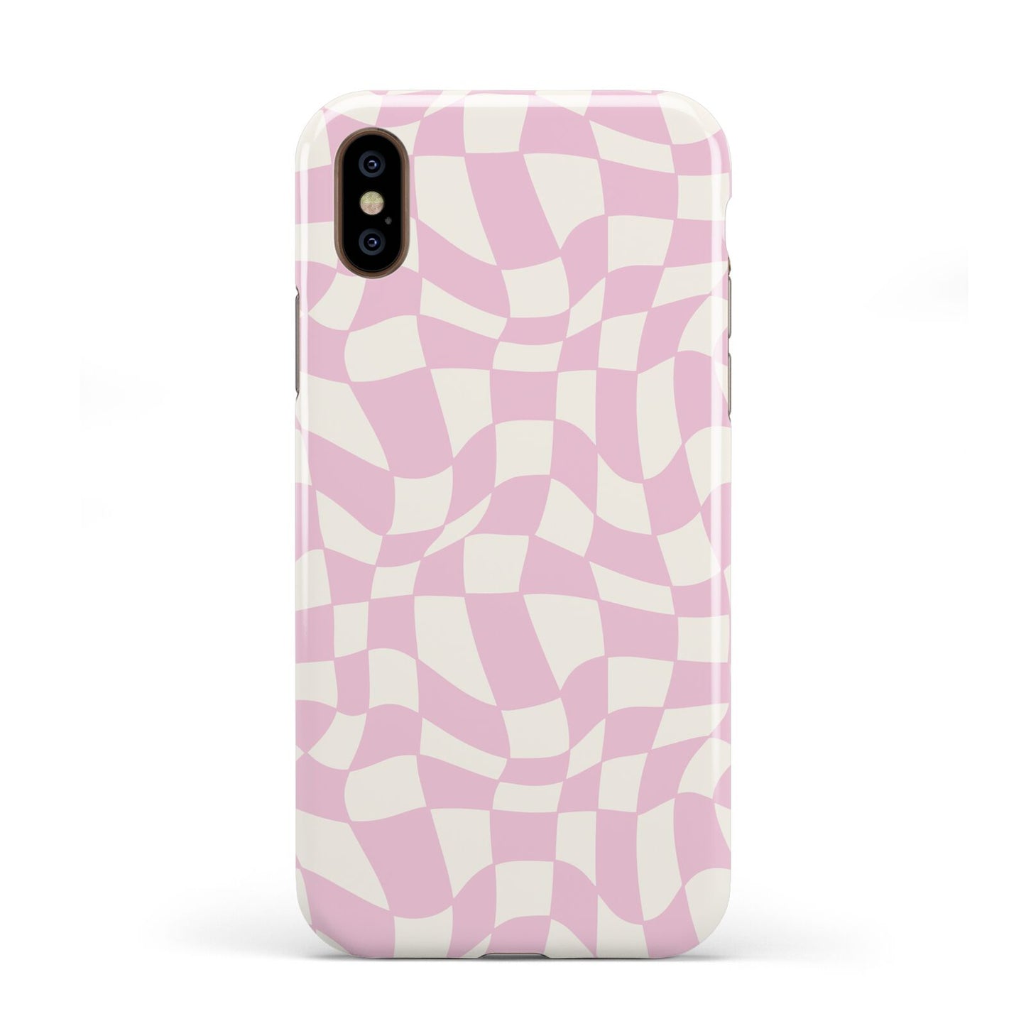 Retro Pink Check Apple iPhone XS 3D Tough