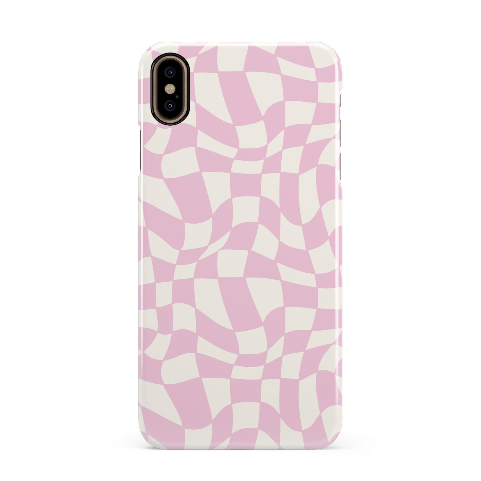 Retro Pink Check Apple iPhone Xs Max 3D Snap Case