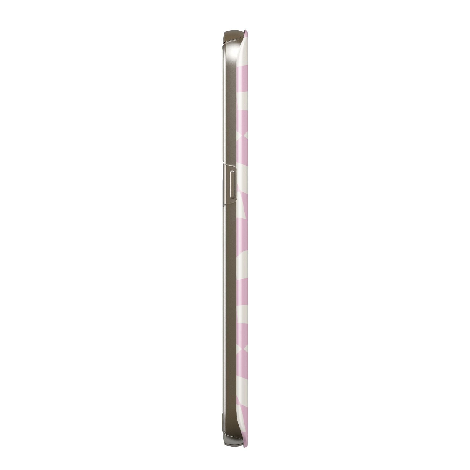 Retro Pink Check Protective Samsung Galaxy Case Side Angle