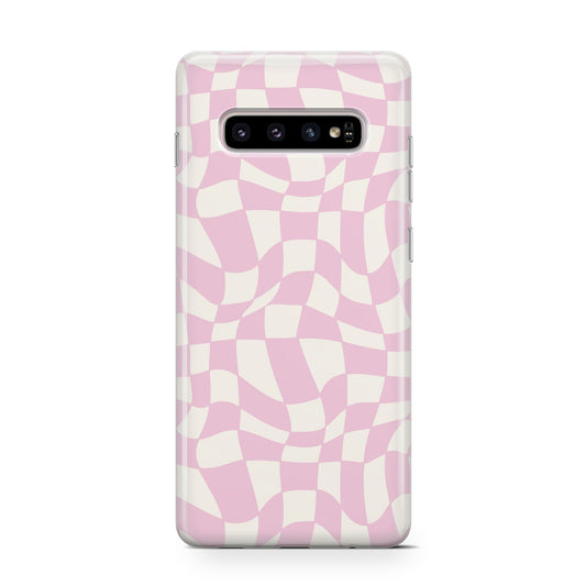 Retro Pink Check Protective Samsung Galaxy Case