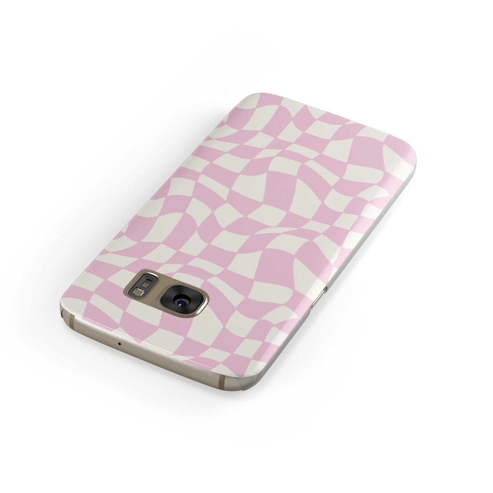 Retro Pink Check Samsung Galaxy Case Front Close Up