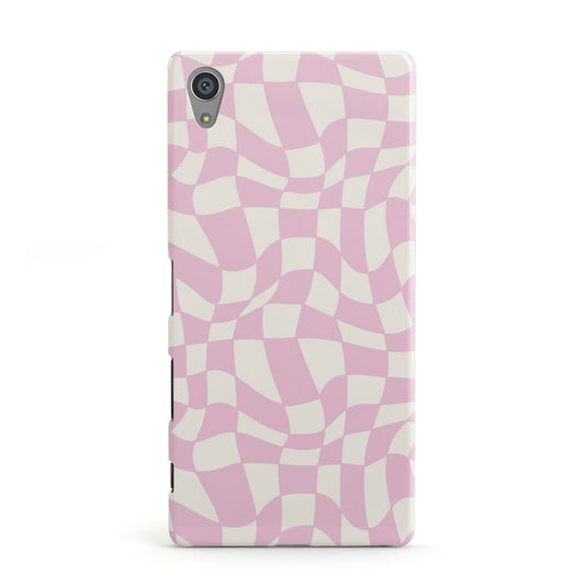 Retro Pink Check Sony Xperia Case