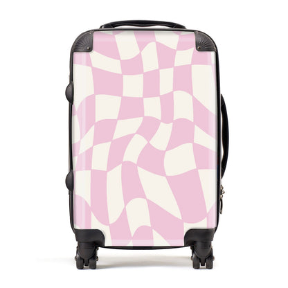 Retro Pink Check Suitcase