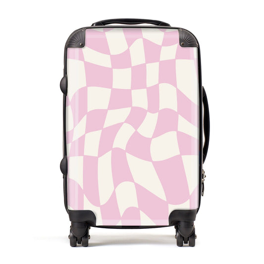 Retro Pink Check Suitcase