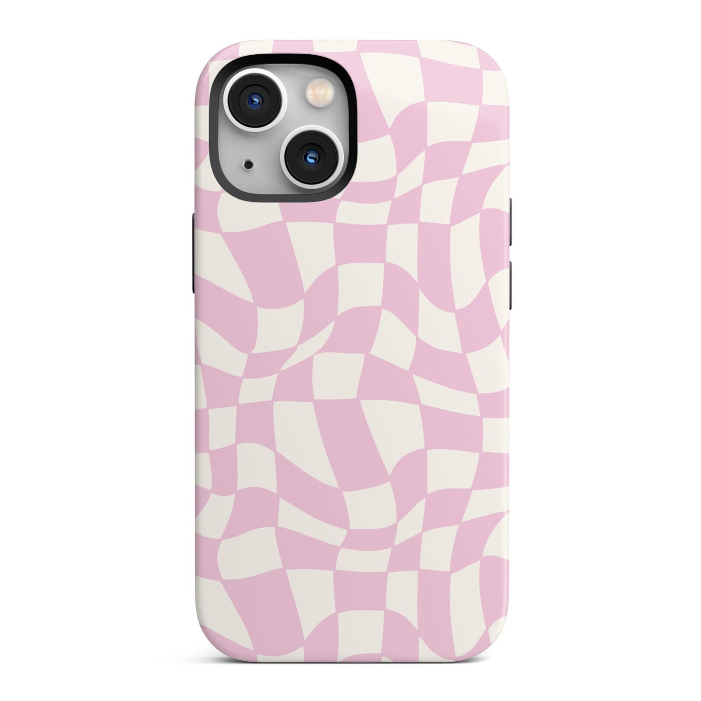 Retro Pink Check iPhone 13 Mini Full Wrap 3D Tough Case