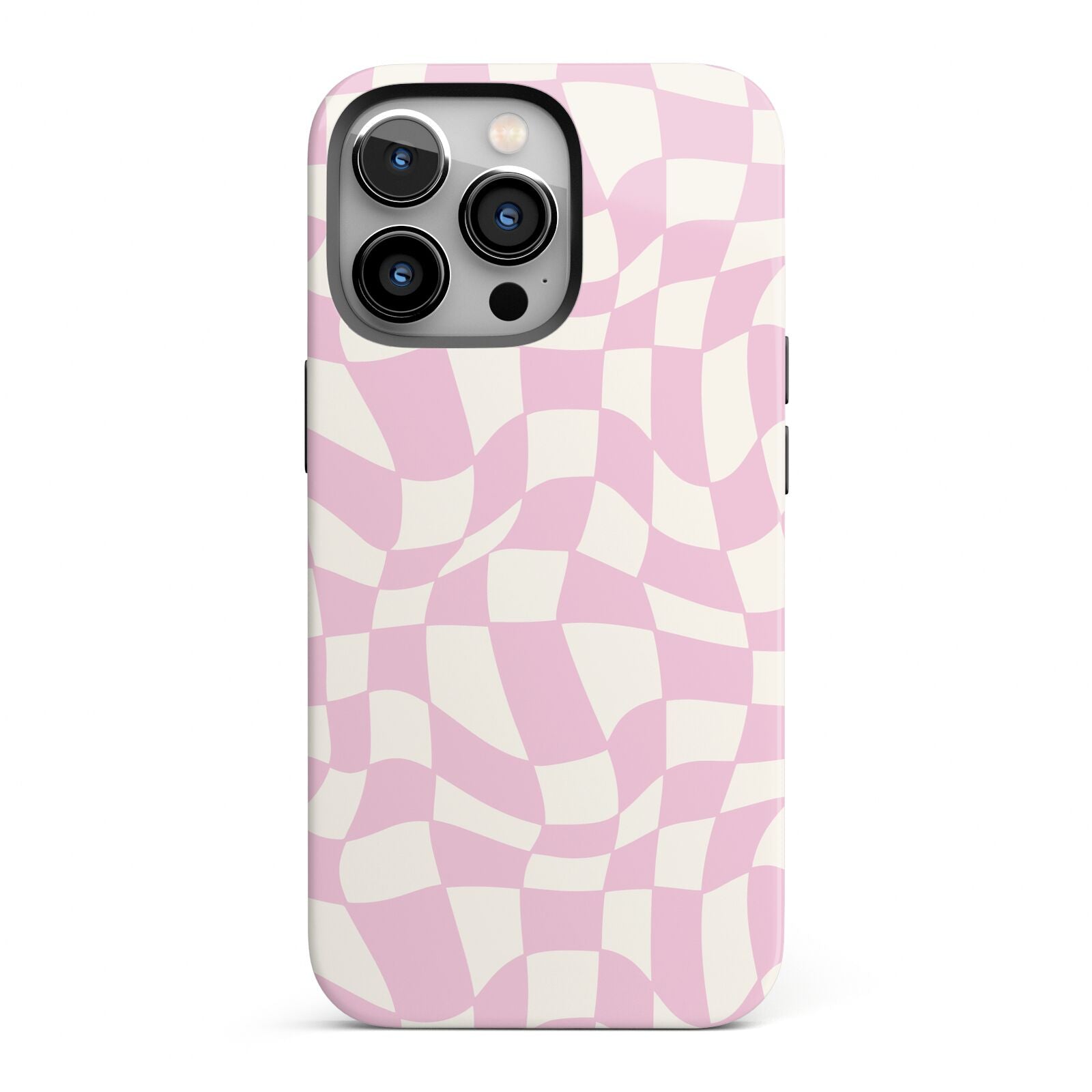 Retro Pink Check iPhone 13 Pro Full Wrap 3D Tough Case