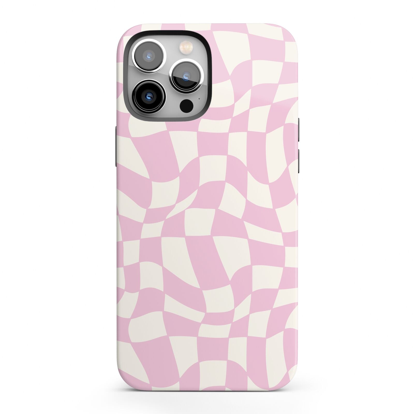 Retro Pink Check iPhone 13 Pro Max Full Wrap 3D Tough Case