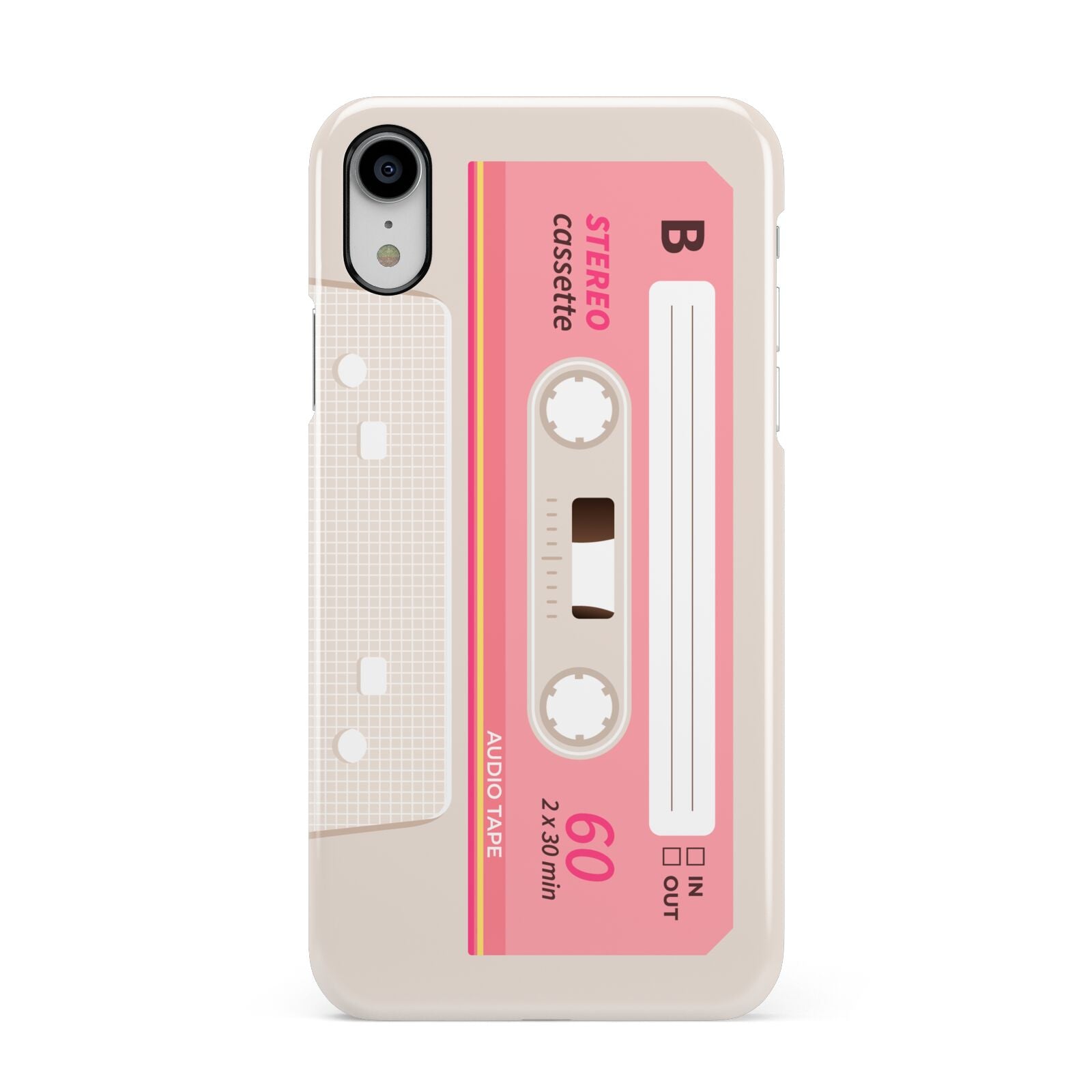 Retro Pink Tape Apple iPhone XR White 3D Snap Case