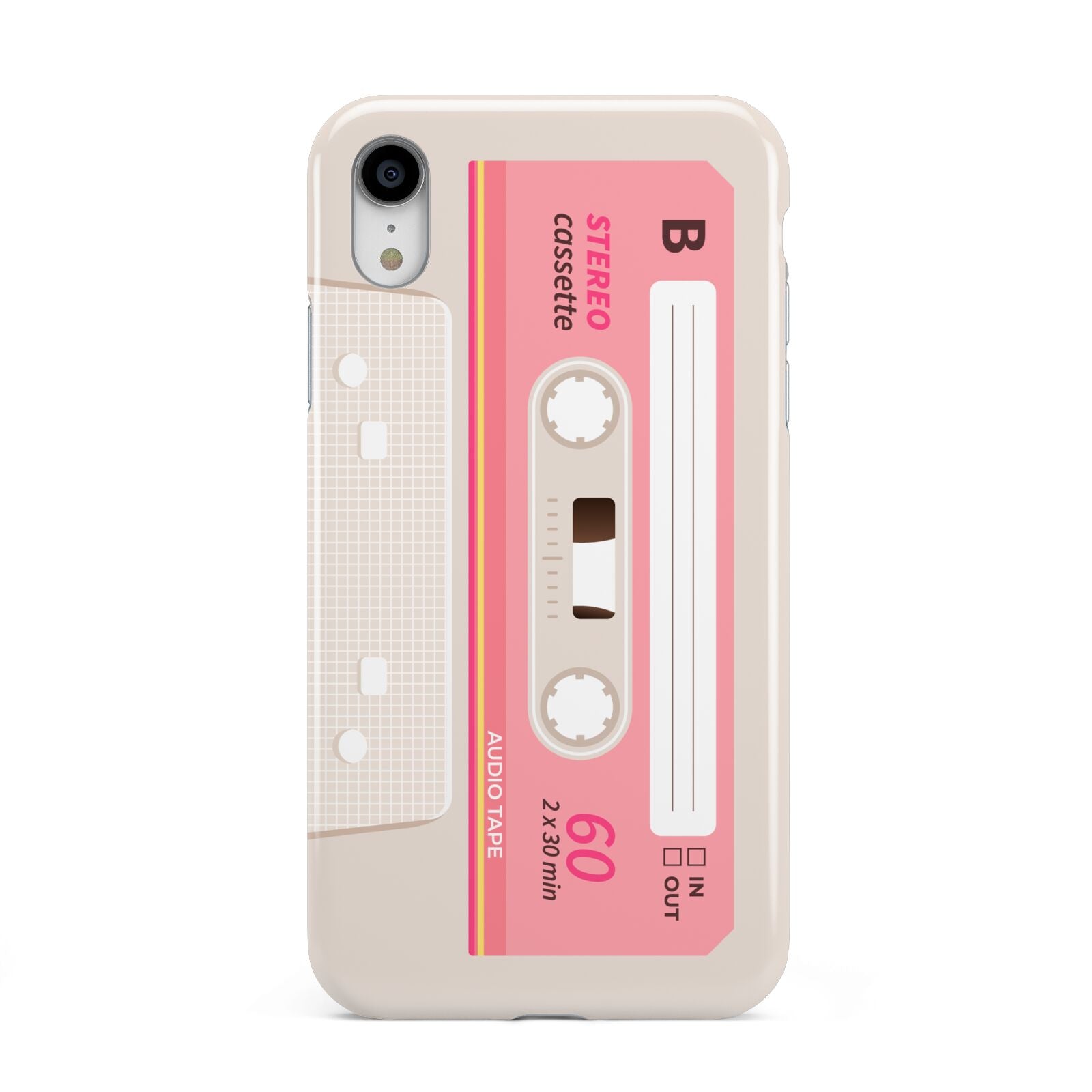 Retro Pink Tape Apple iPhone XR White 3D Tough Case