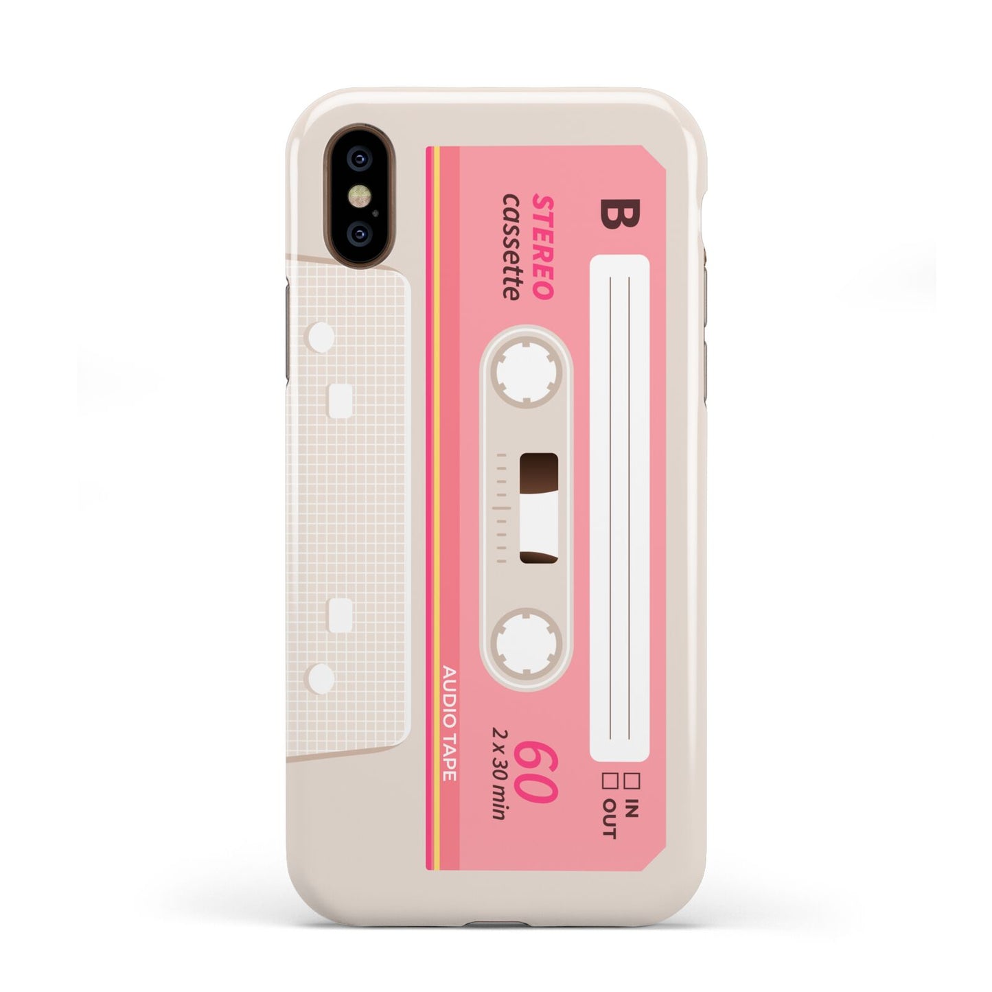 Retro Pink Tape Apple iPhone XS 3D Tough